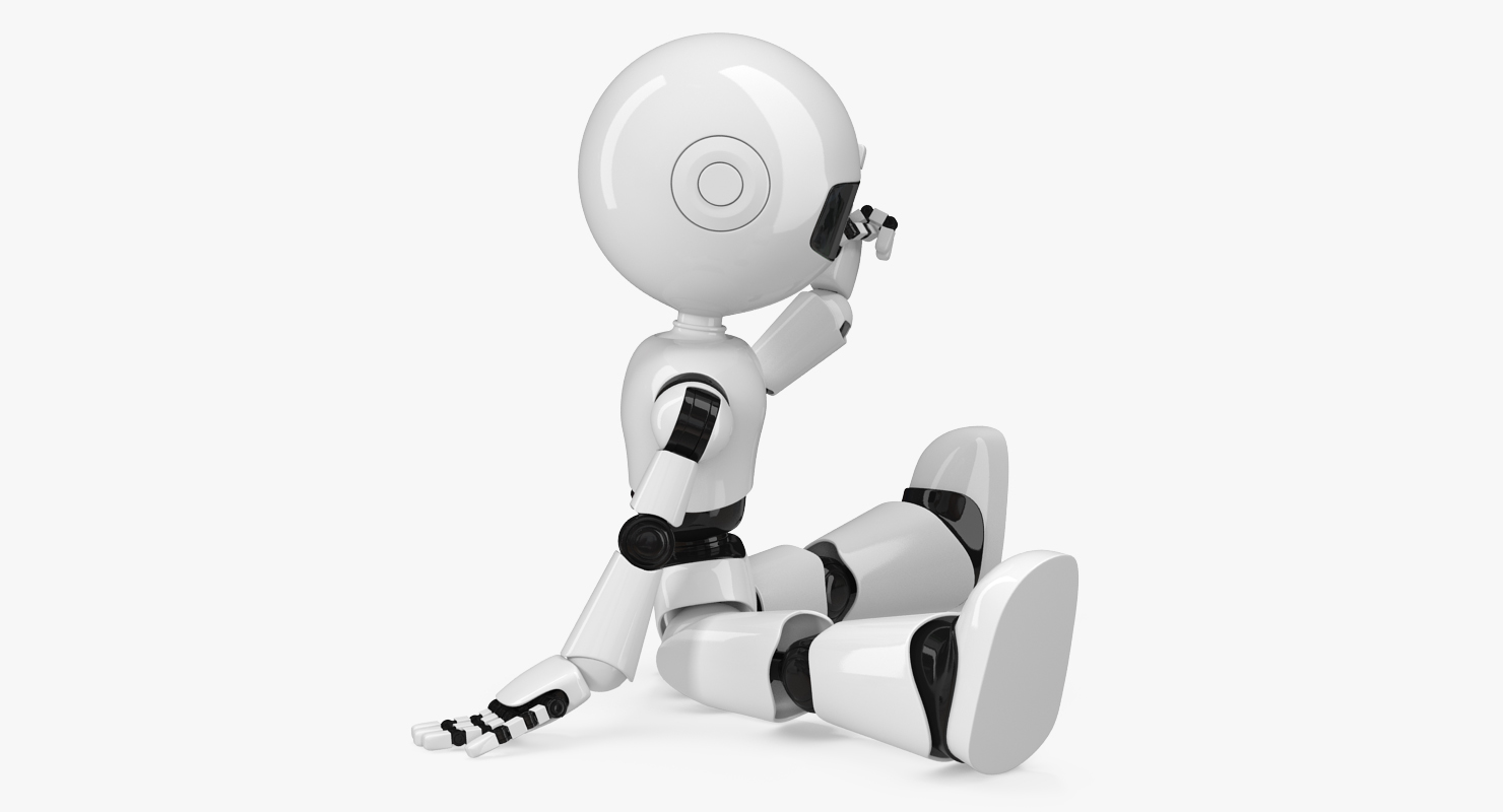 3D Small Robot Toy Sitting Pose model