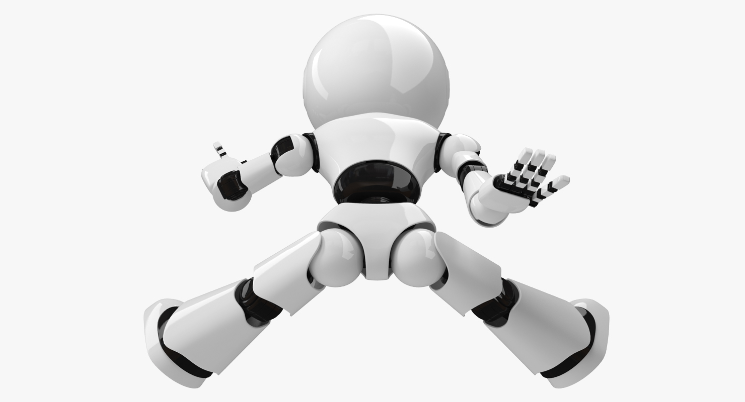 3D Small Robot Toy Sitting Pose model