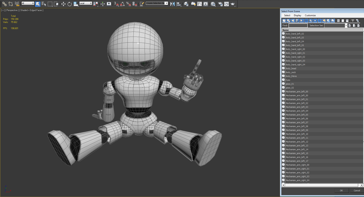 3D Small Robot Toy Sitting Pose model