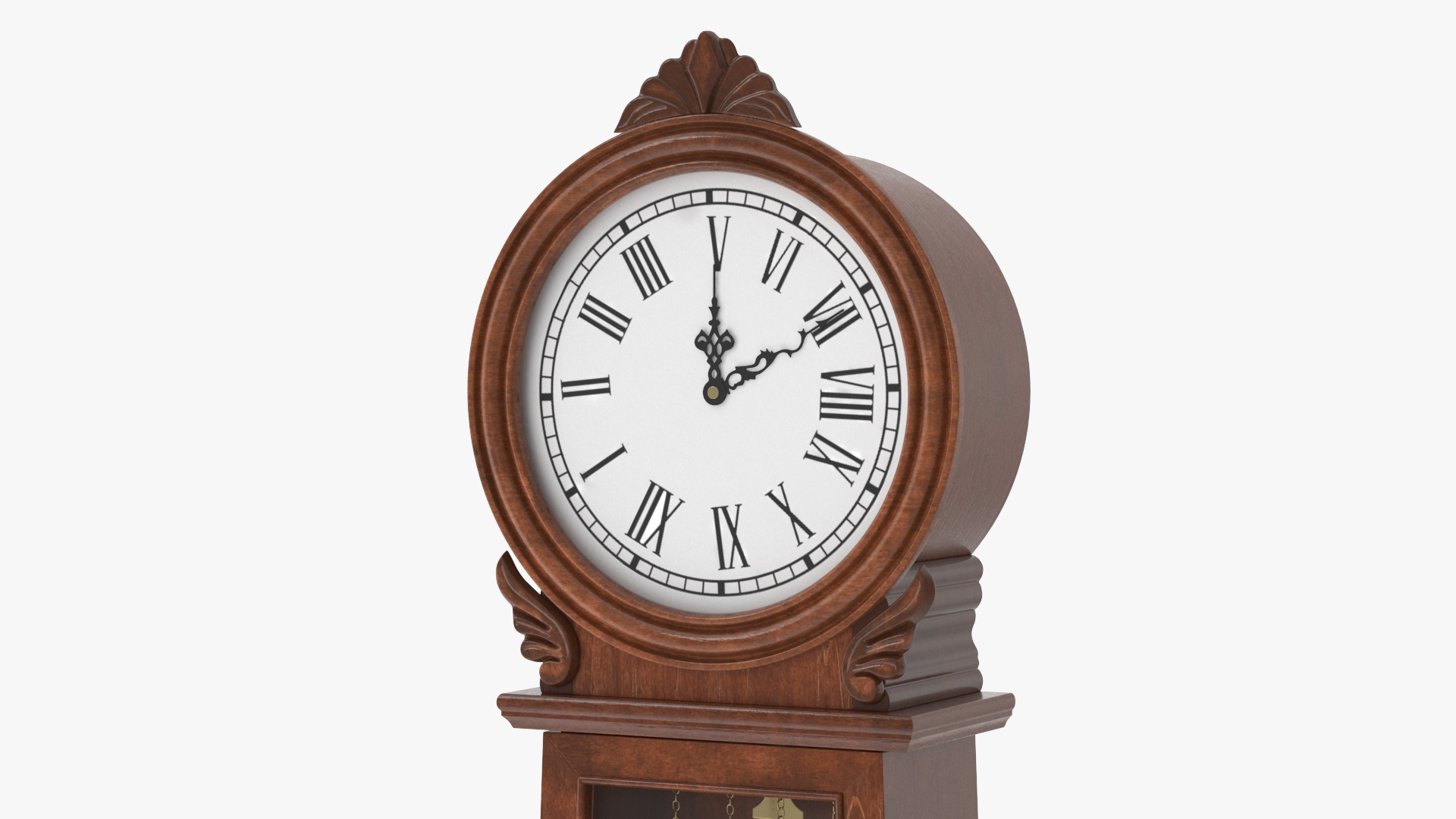 Grandfather Clock Dark Wood 3D