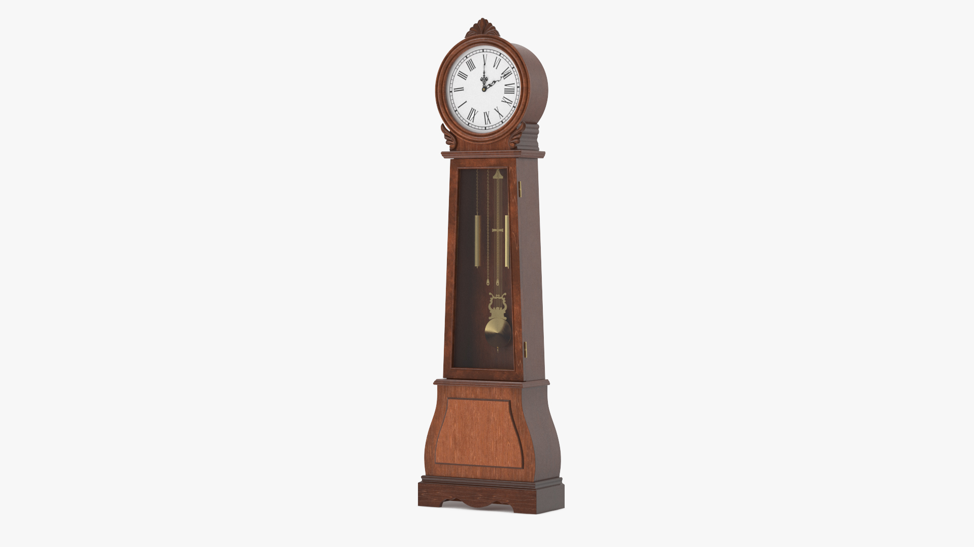 Grandfather Clock Dark Wood 3D