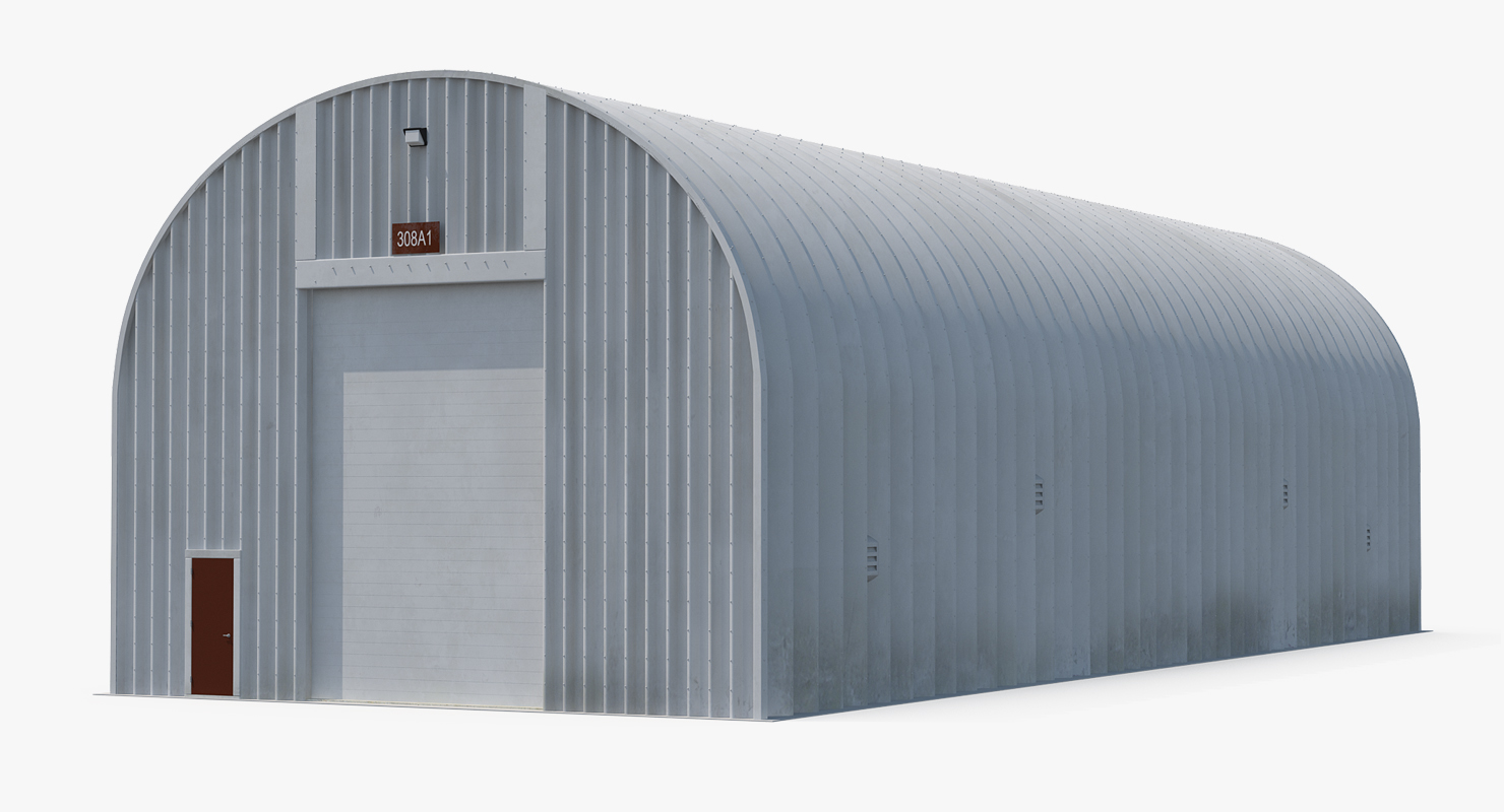 3D Quonset Hut Utility Building model