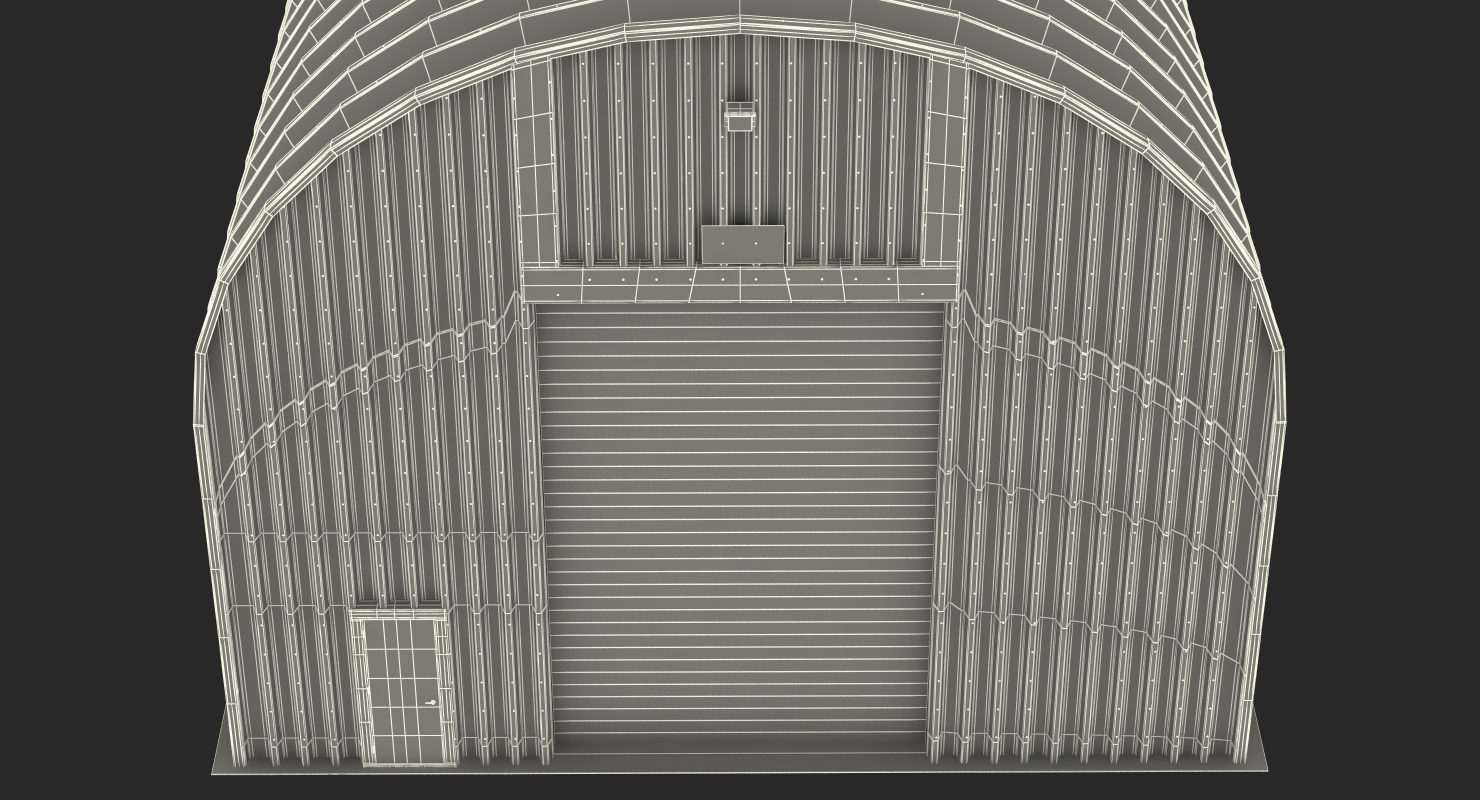 3D Quonset Hut Utility Building model