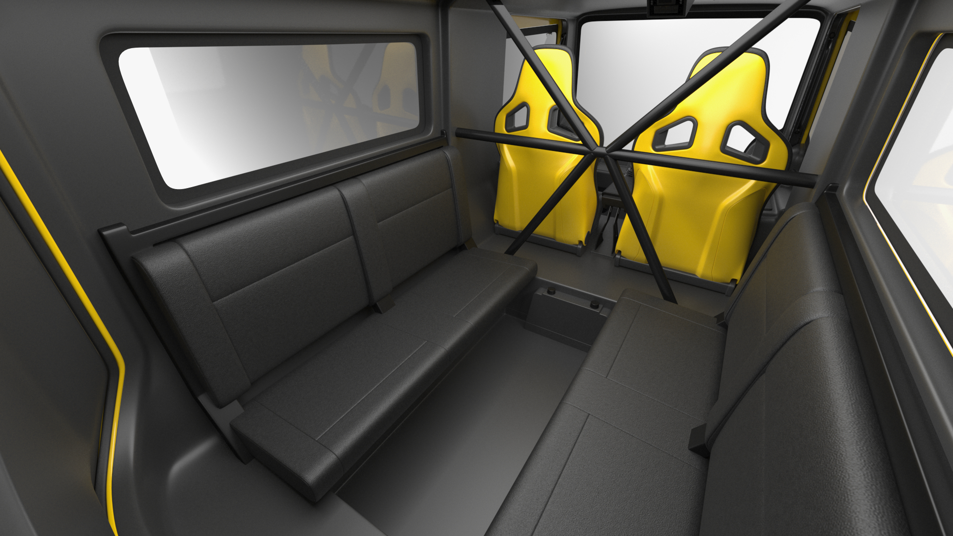 Snowy Arctica Exploration Vehicle Yellow Rigged 3D