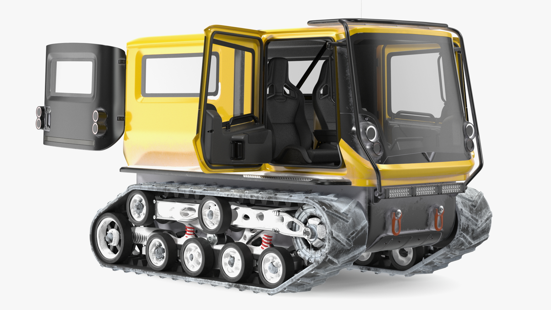 Snowy Arctica Exploration Vehicle Yellow Rigged 3D