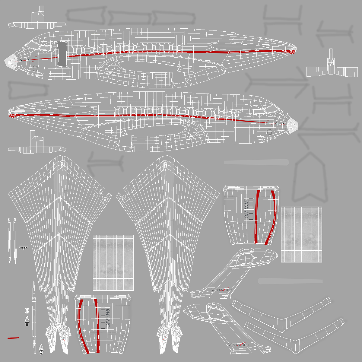 Business Jet Global 6000 3D model