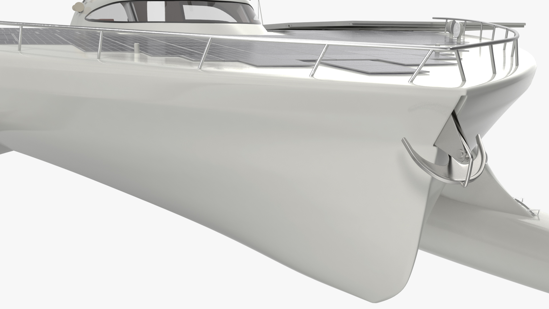 3D Electric Solar Powered Boat Simple Interior model
