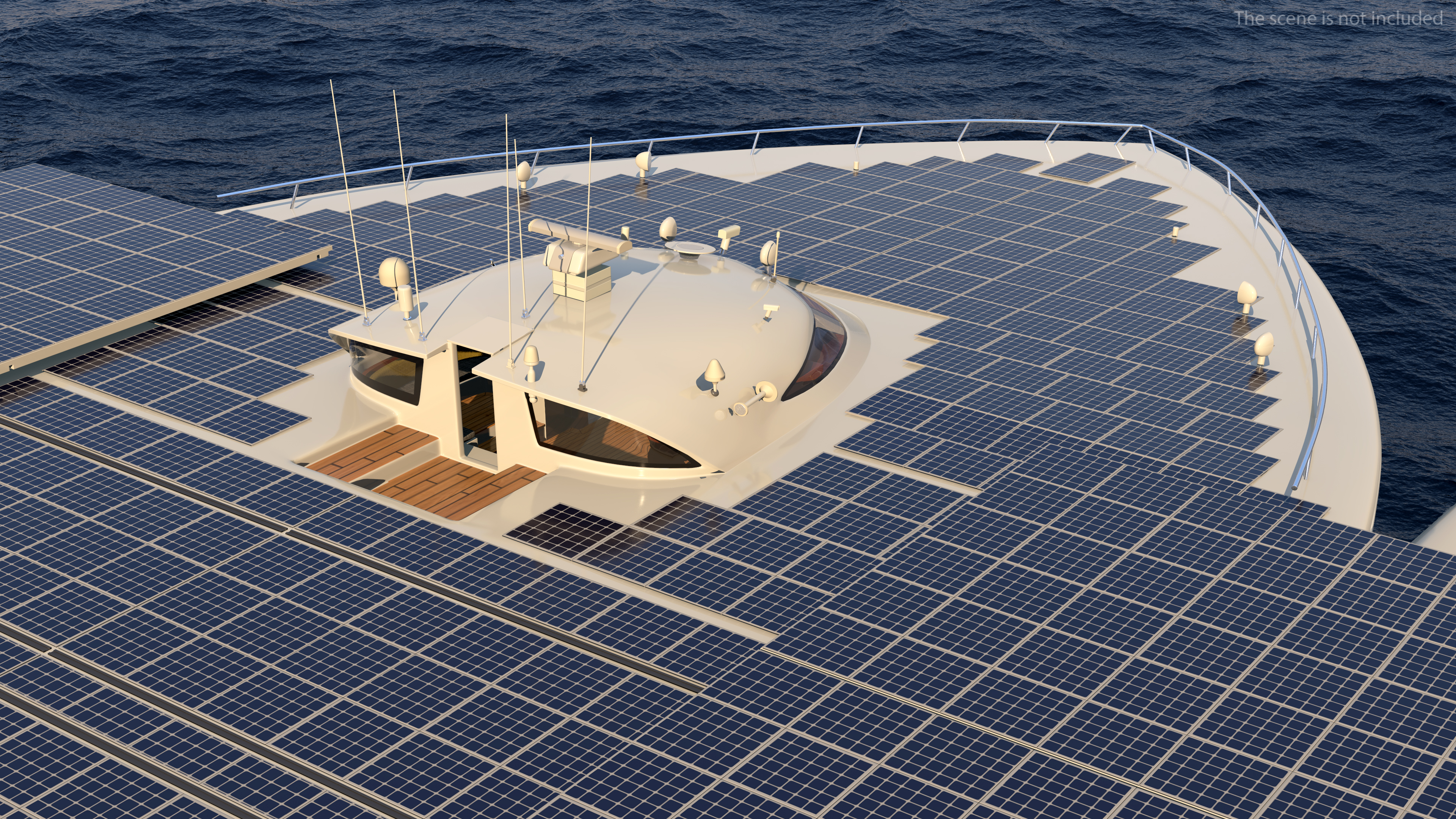 3D Electric Solar Powered Boat Simple Interior model