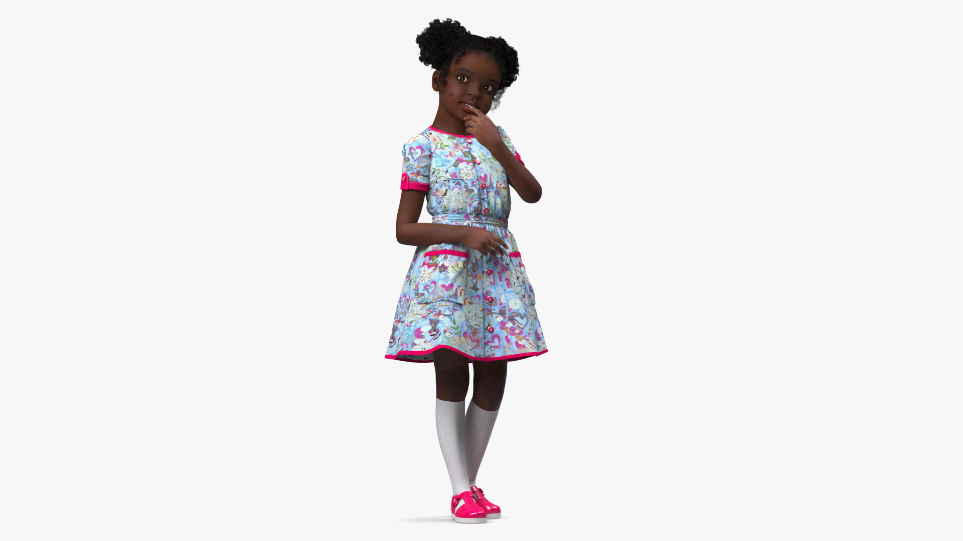 Black Child Girl Rigged for Maya 3D