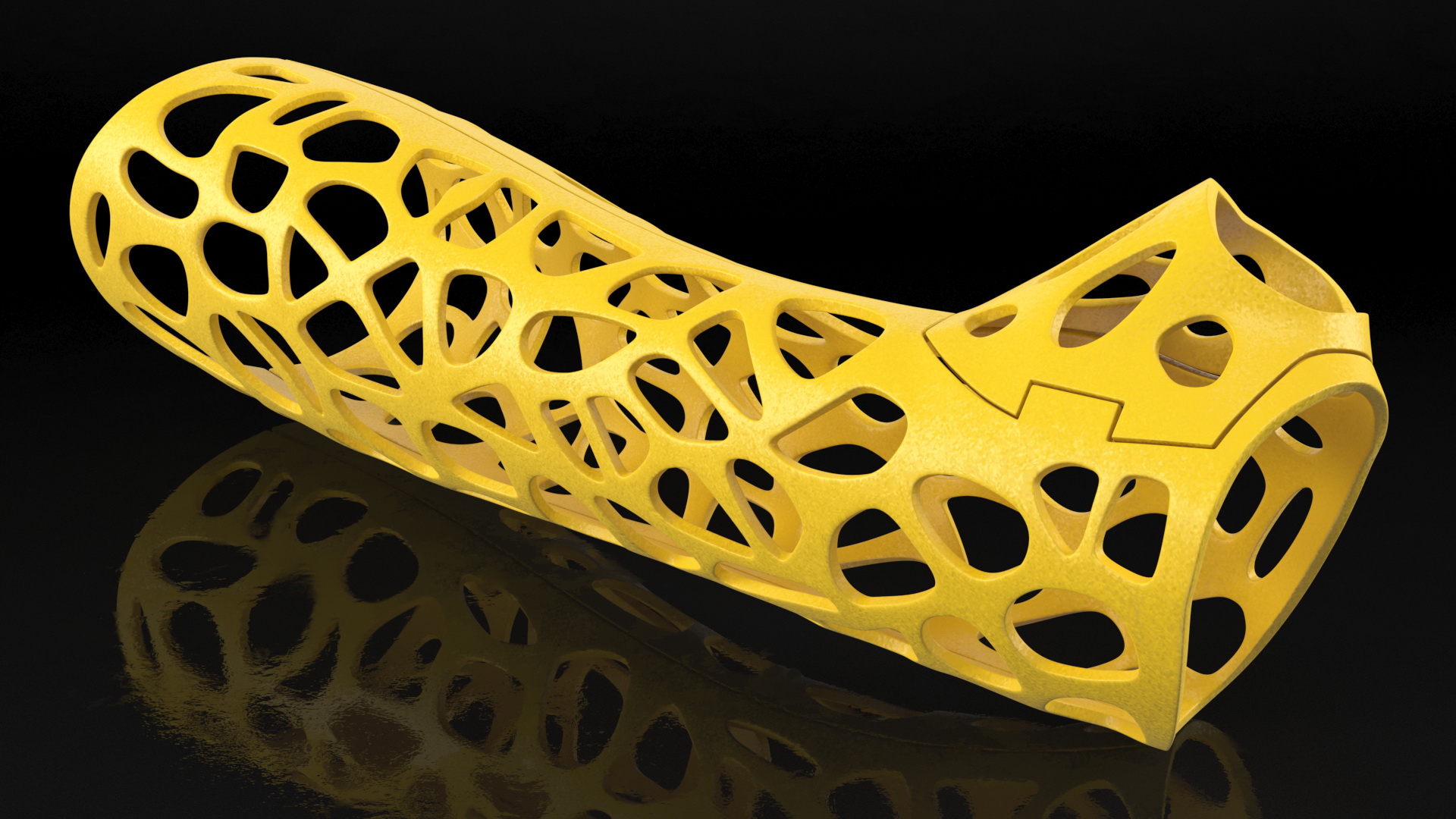 3D 3D-Printed Orthopedic Cast Hand Yellow model