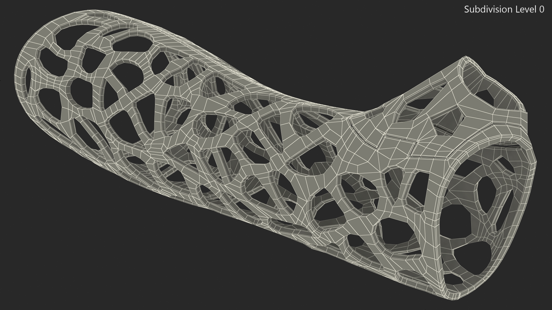 3D 3D-Printed Orthopedic Cast Hand Yellow model
