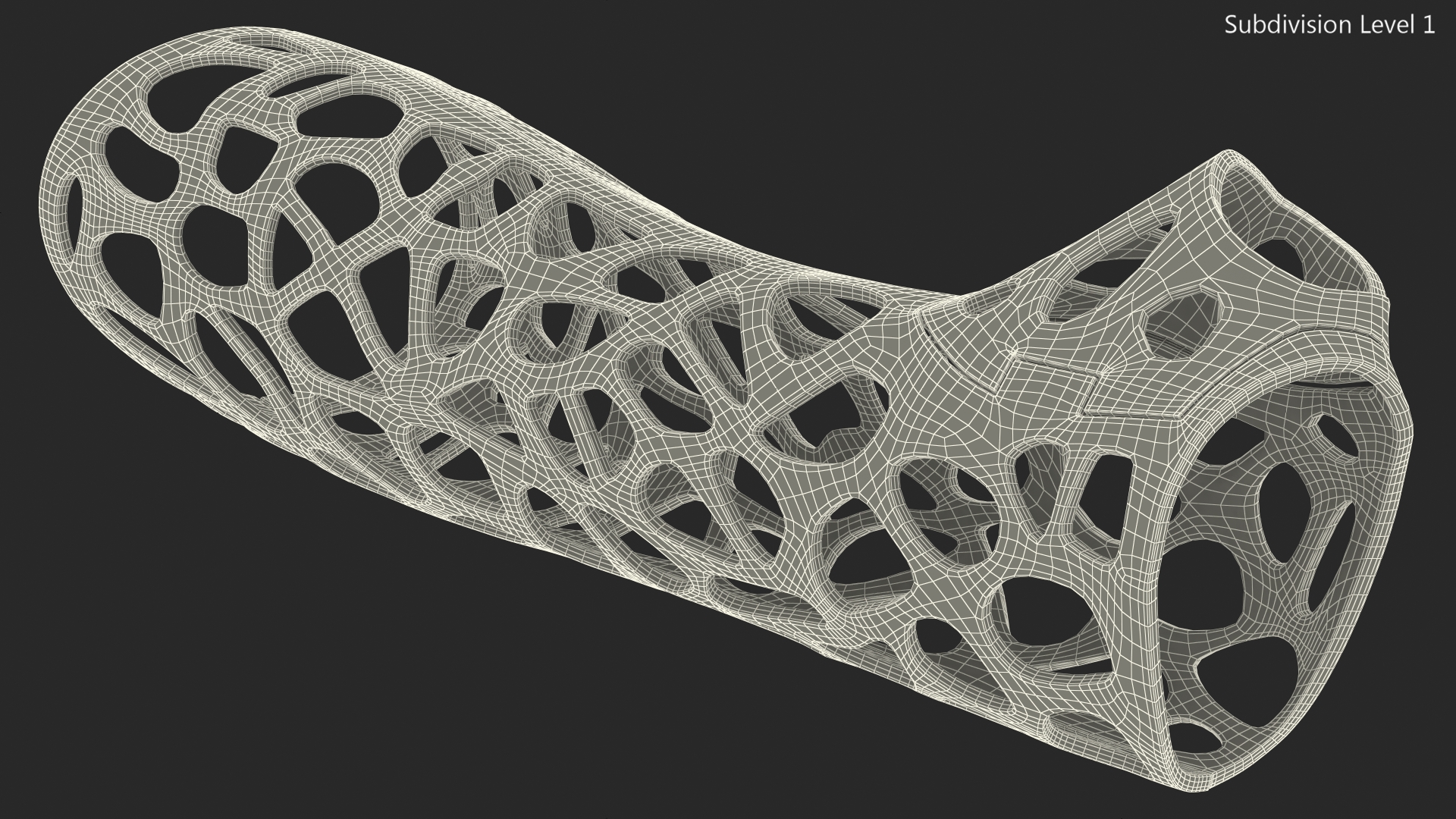 3D 3D-Printed Orthopedic Cast Hand Yellow model