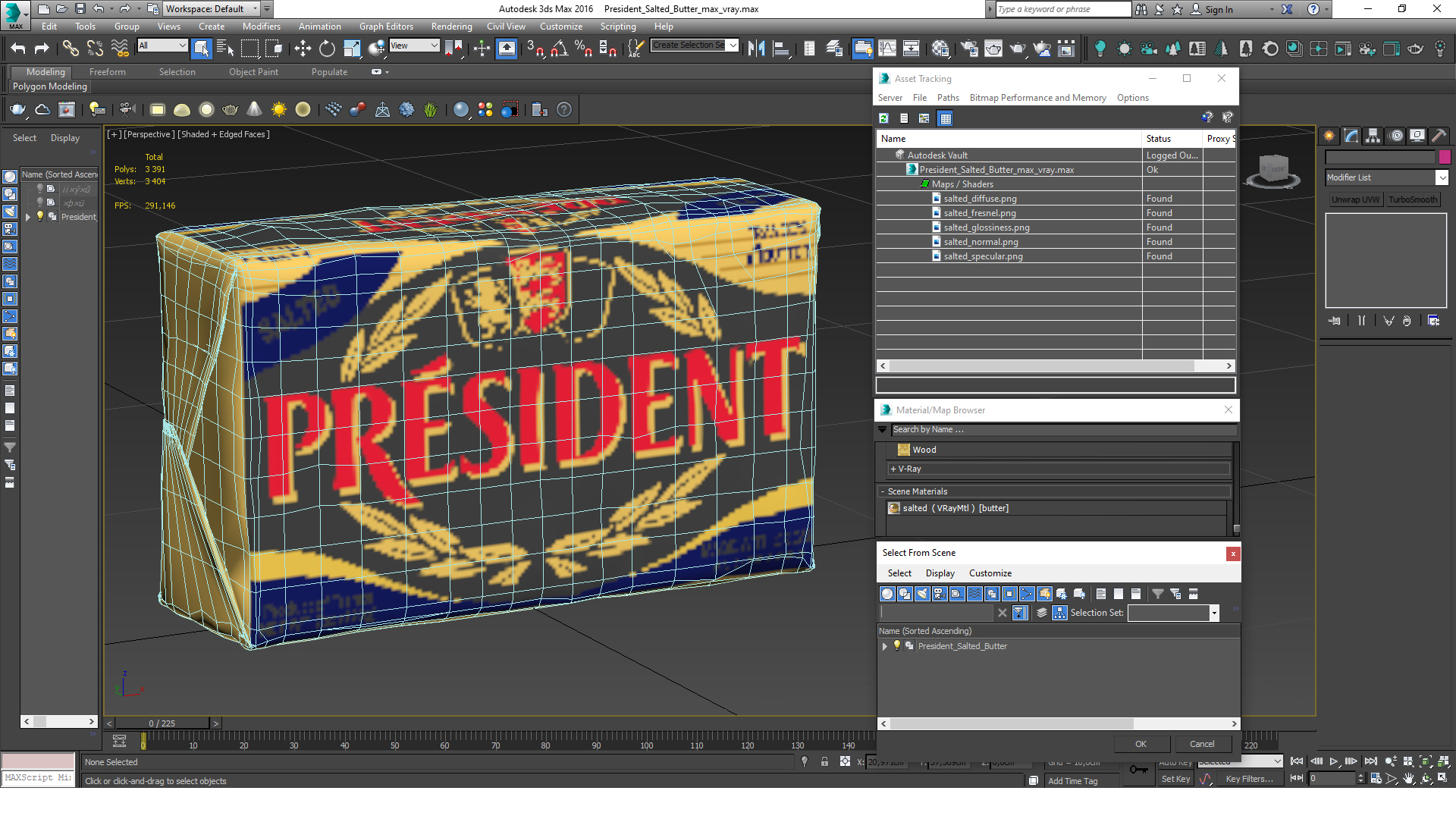 3D President Salted Butter model