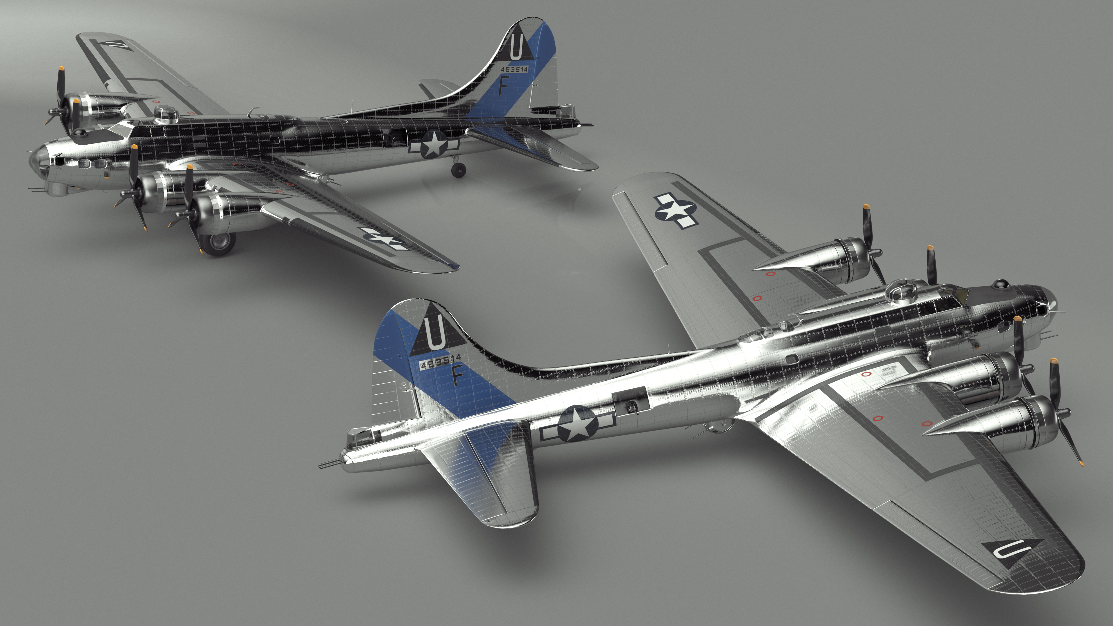 Boeing B-17 Propeller Aircraft Bomber 3D