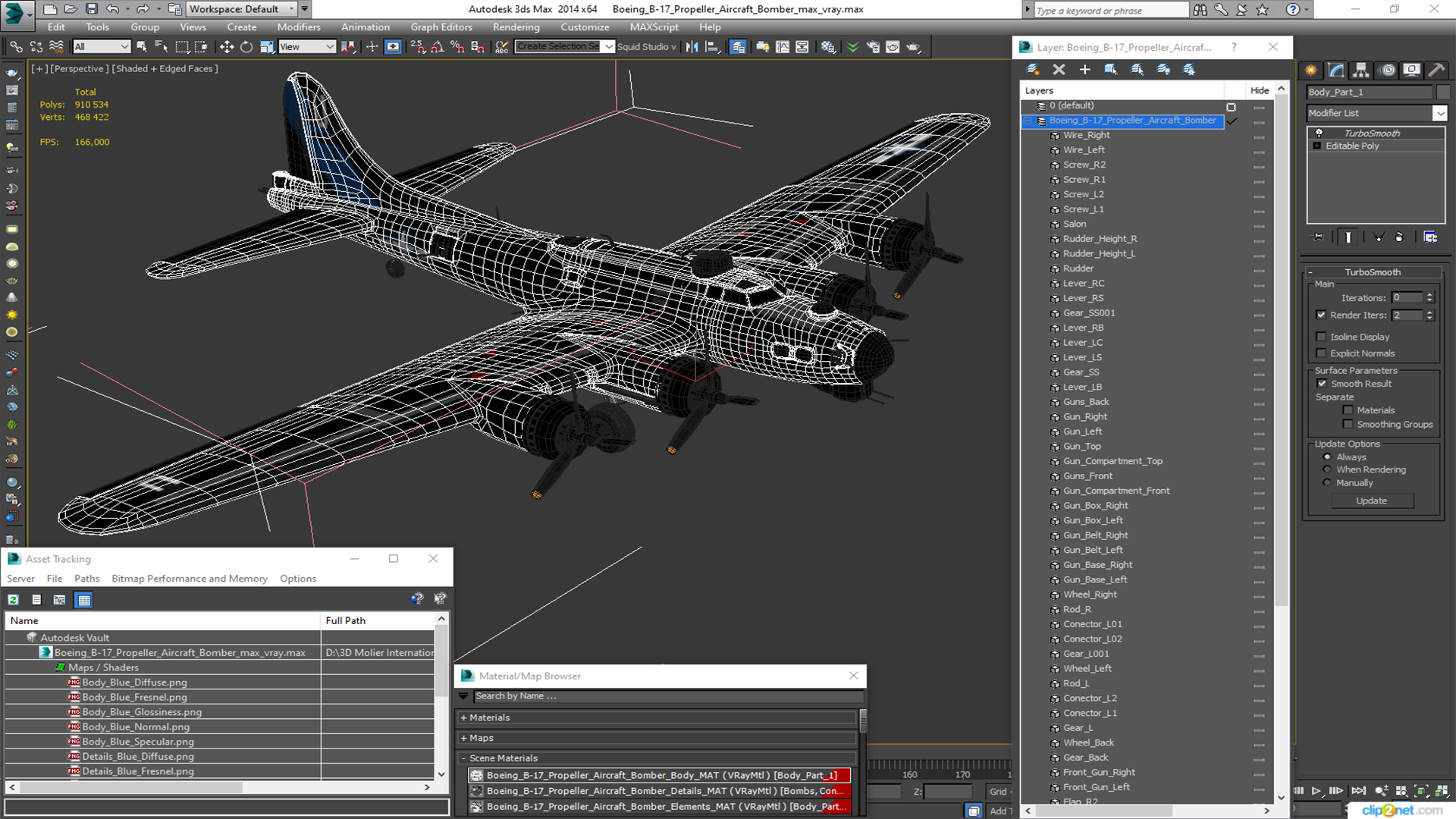 Boeing B-17 Propeller Aircraft Bomber 3D