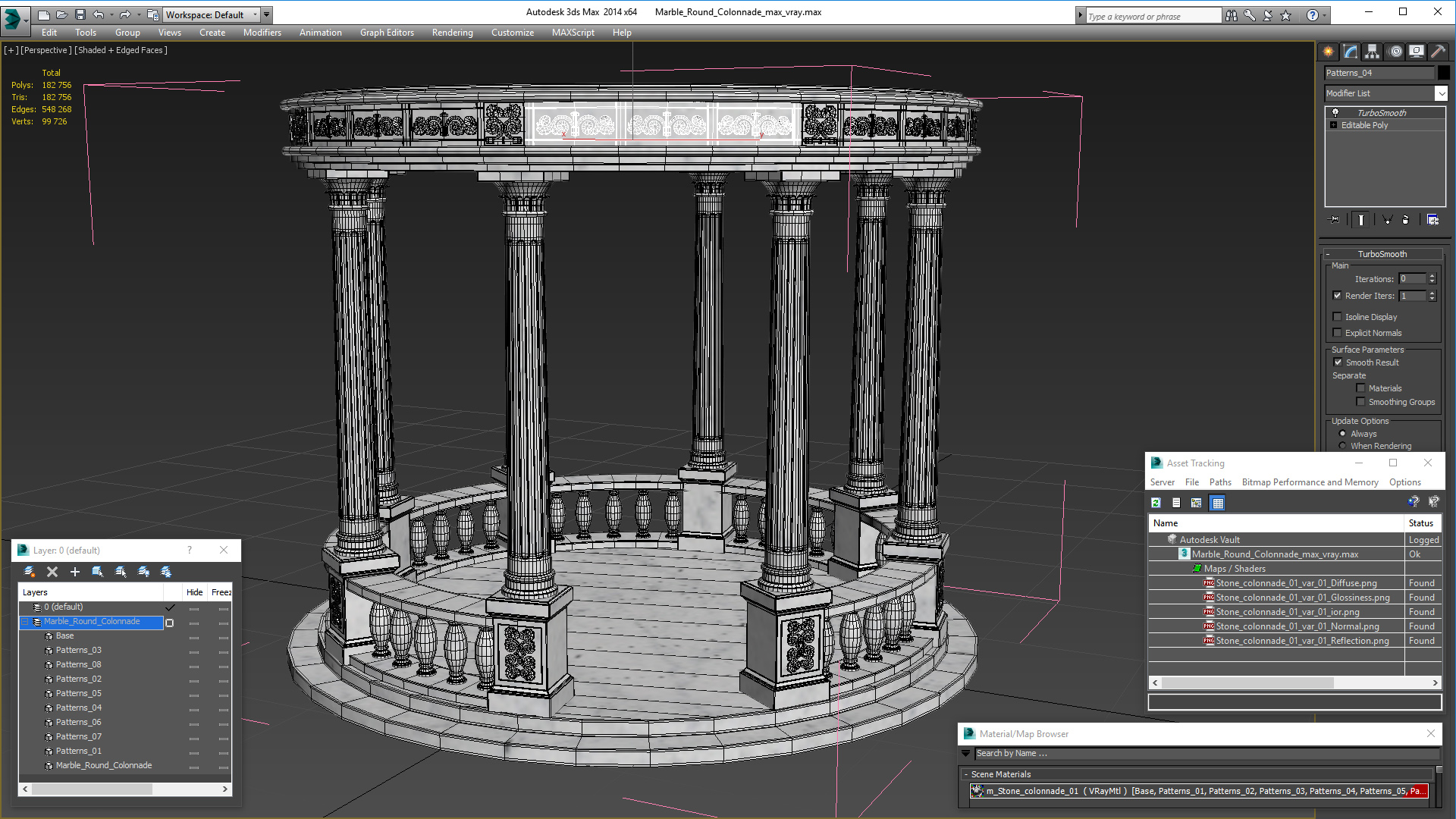 Marble Round Colonnade 3D