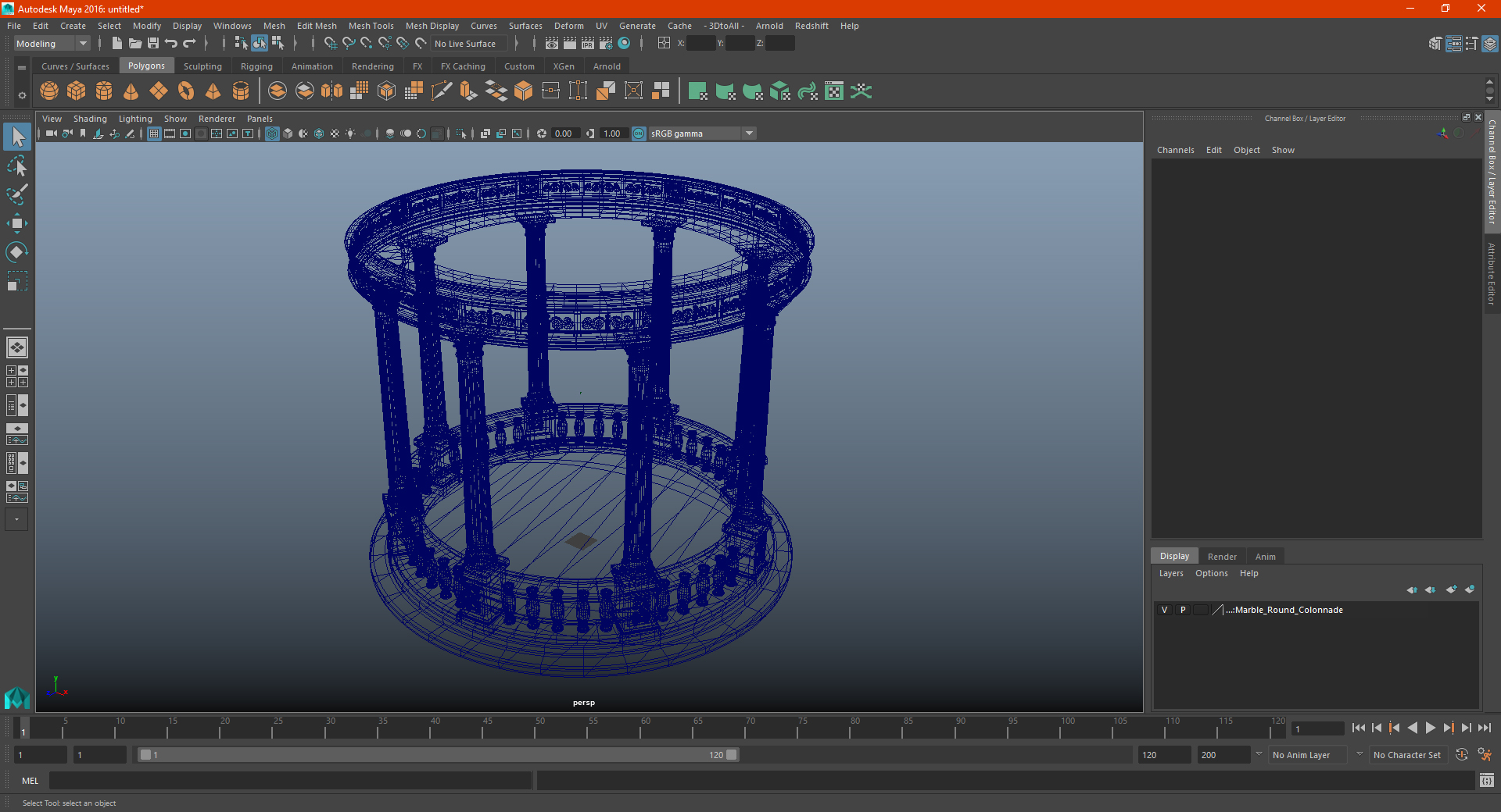 Marble Round Colonnade 3D
