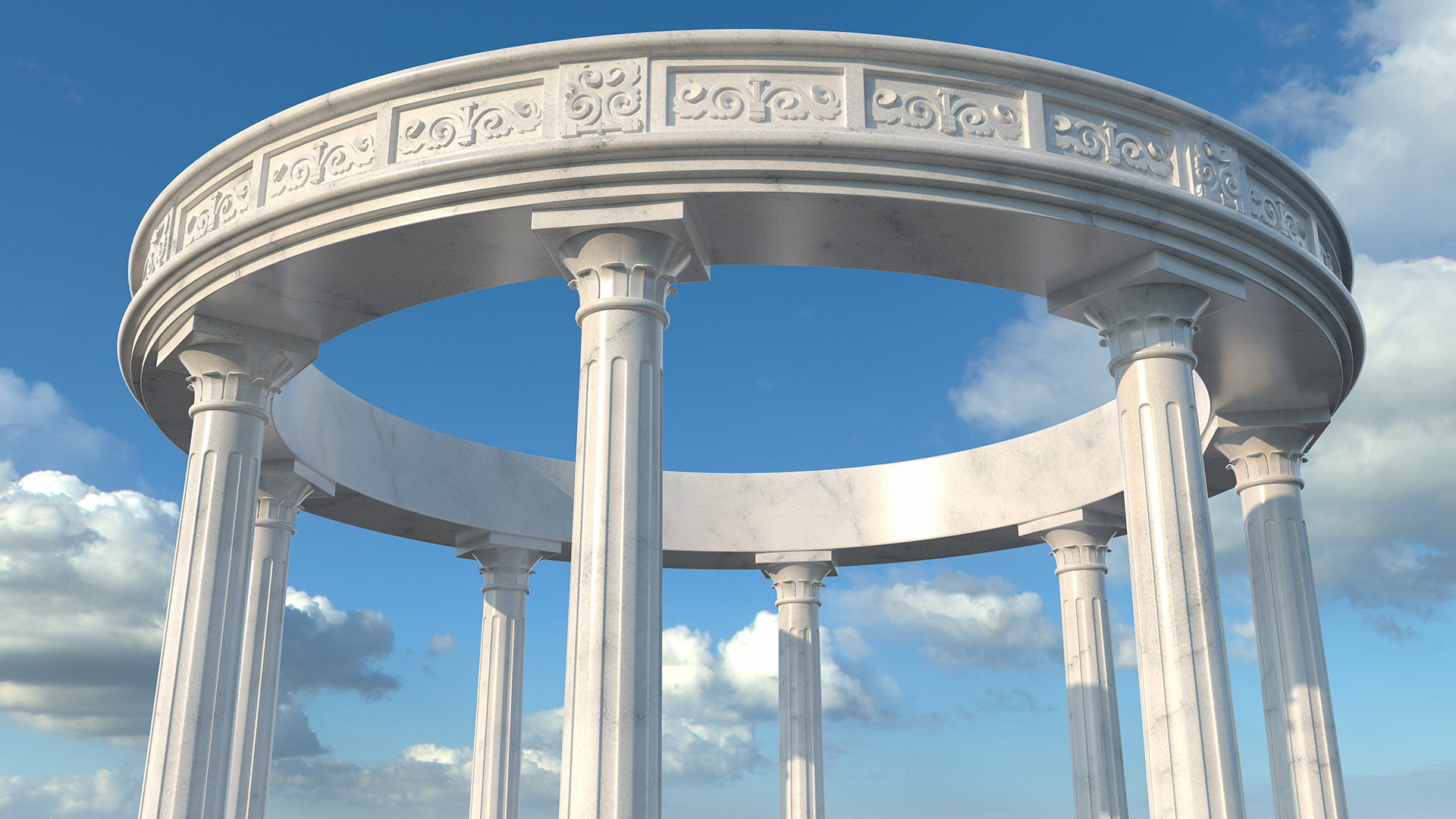 Marble Round Colonnade 3D