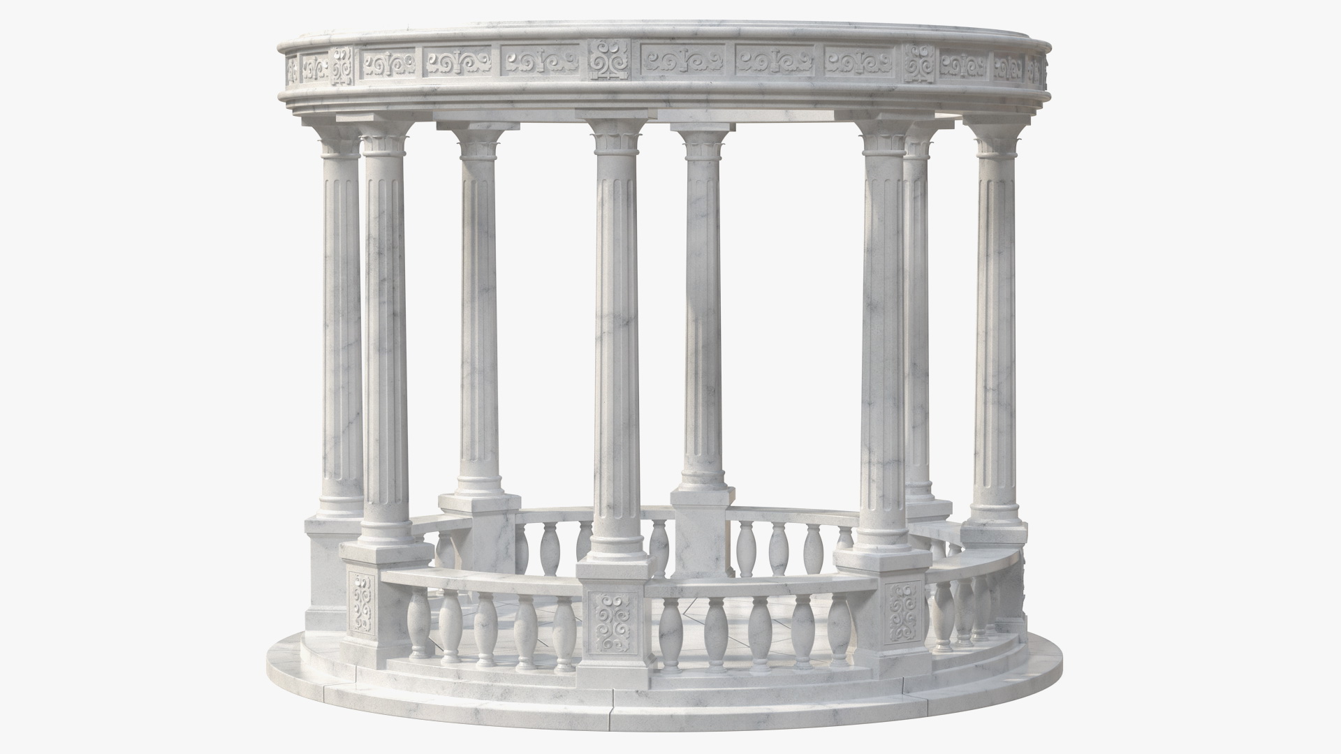 Marble Round Colonnade 3D