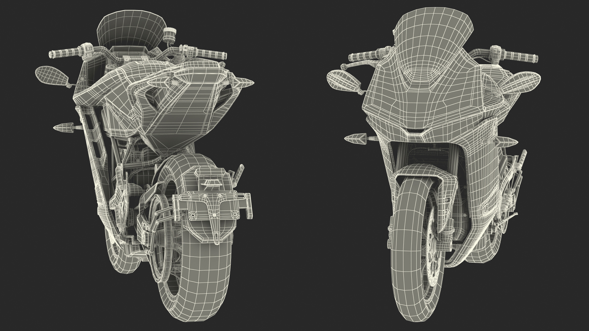 Electric Sport Motorcycle Rigged 3D