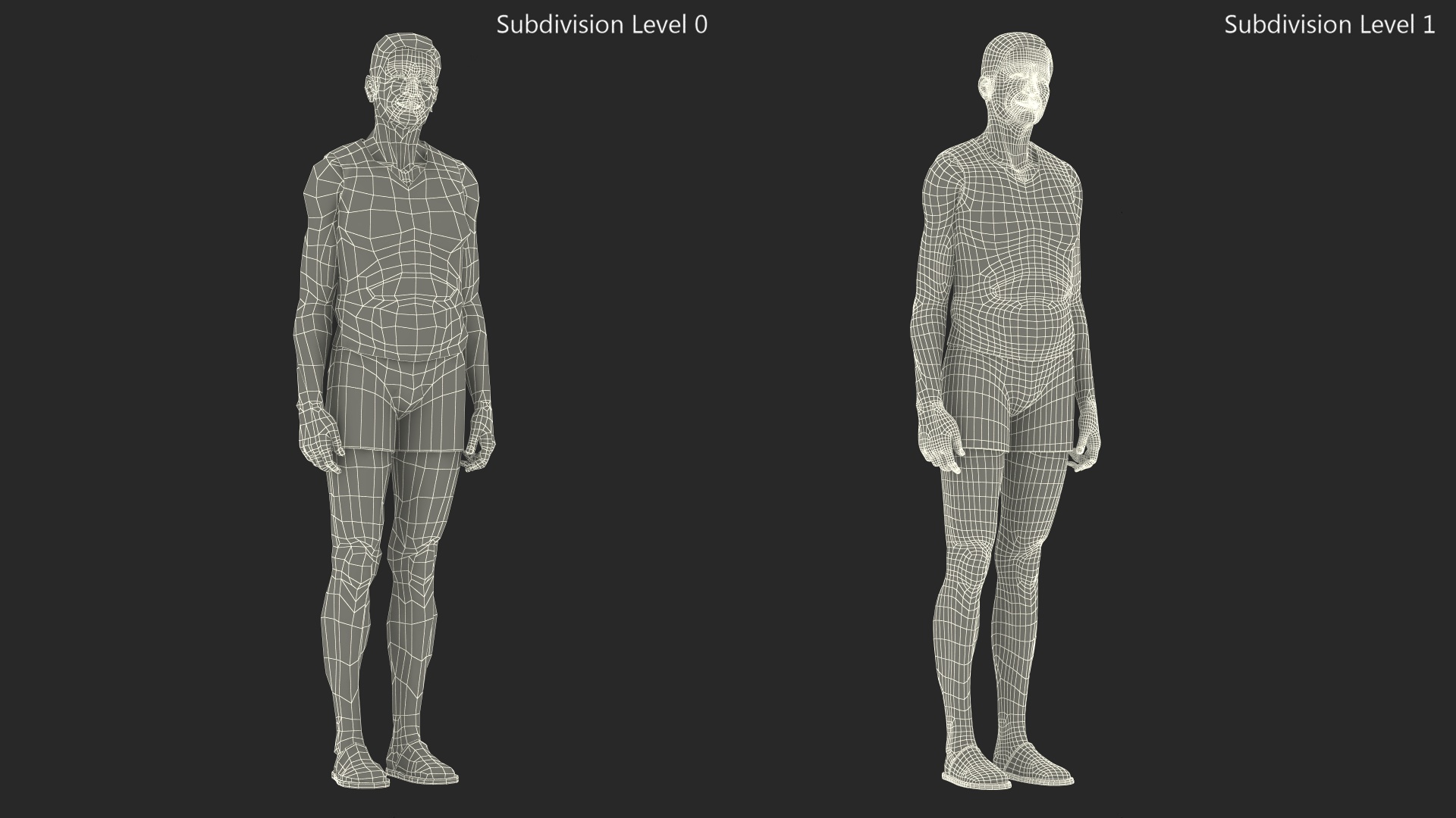 Korean Elderly Man Wearing Underclothes 3D model