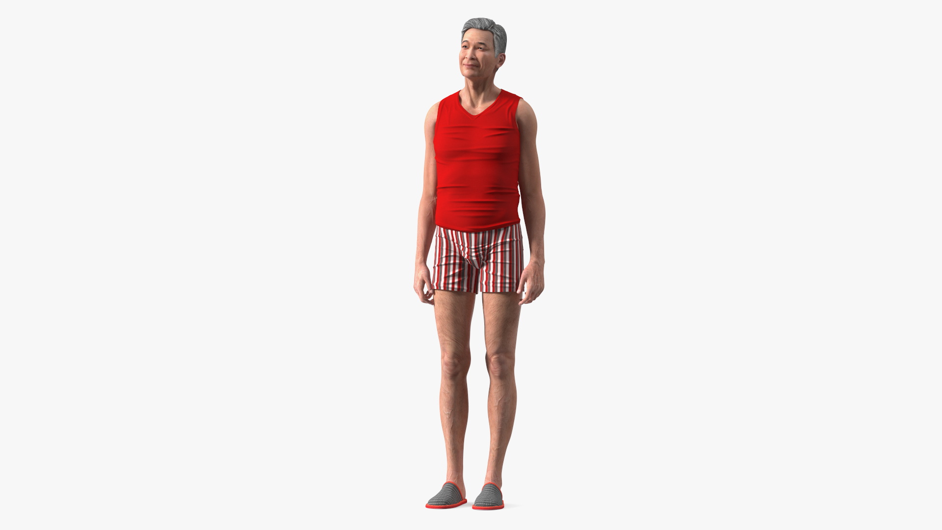 Korean Elderly Man Wearing Underclothes 3D model