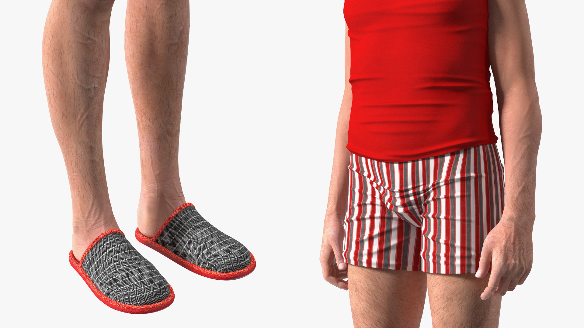 Korean Elderly Man Wearing Underclothes 3D model