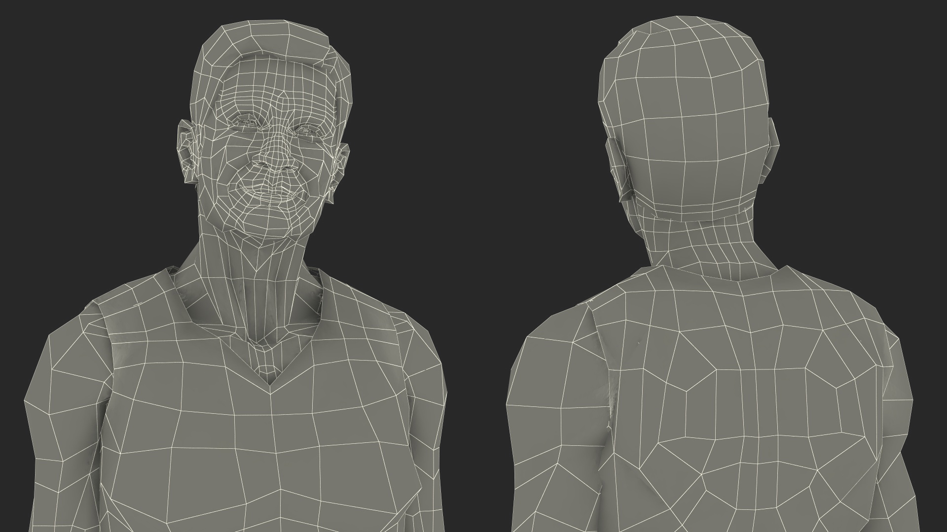 Korean Elderly Man Wearing Underclothes 3D model