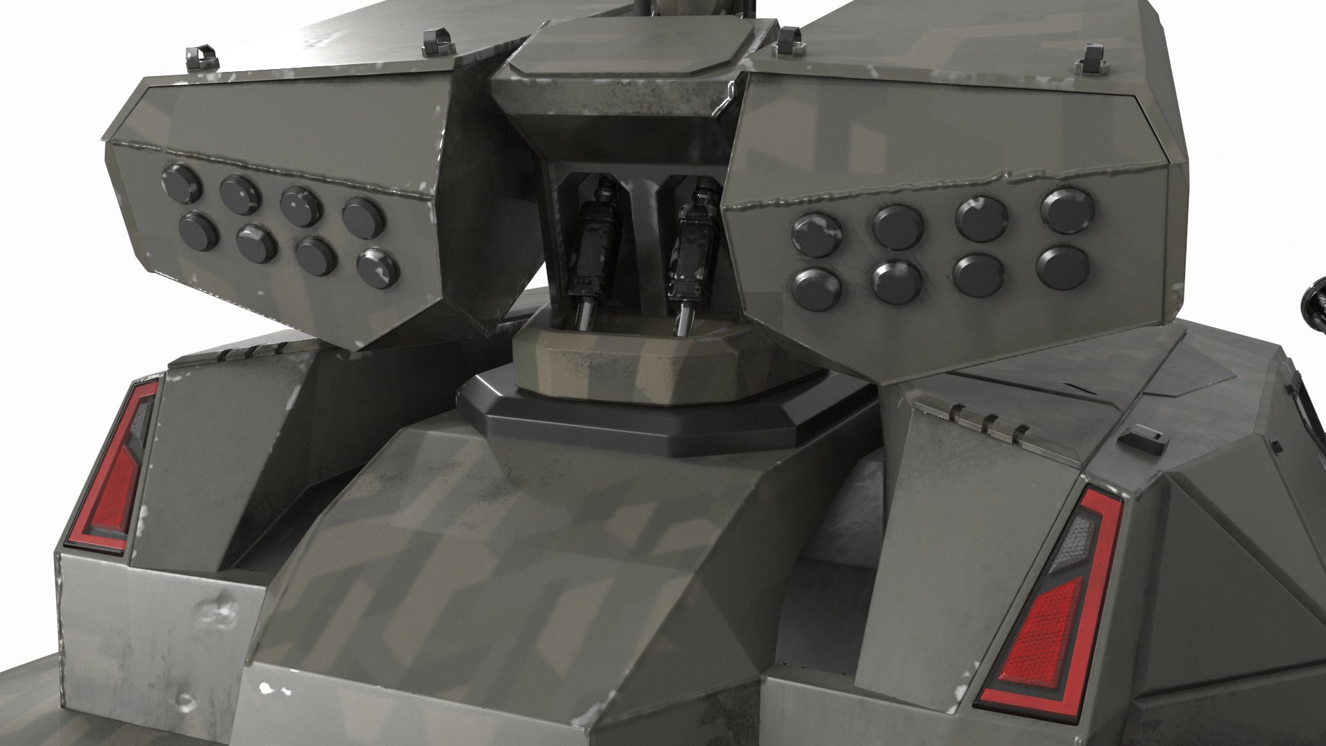 Worn Fantastic Military Vehicle Khaki Rigged 3D model