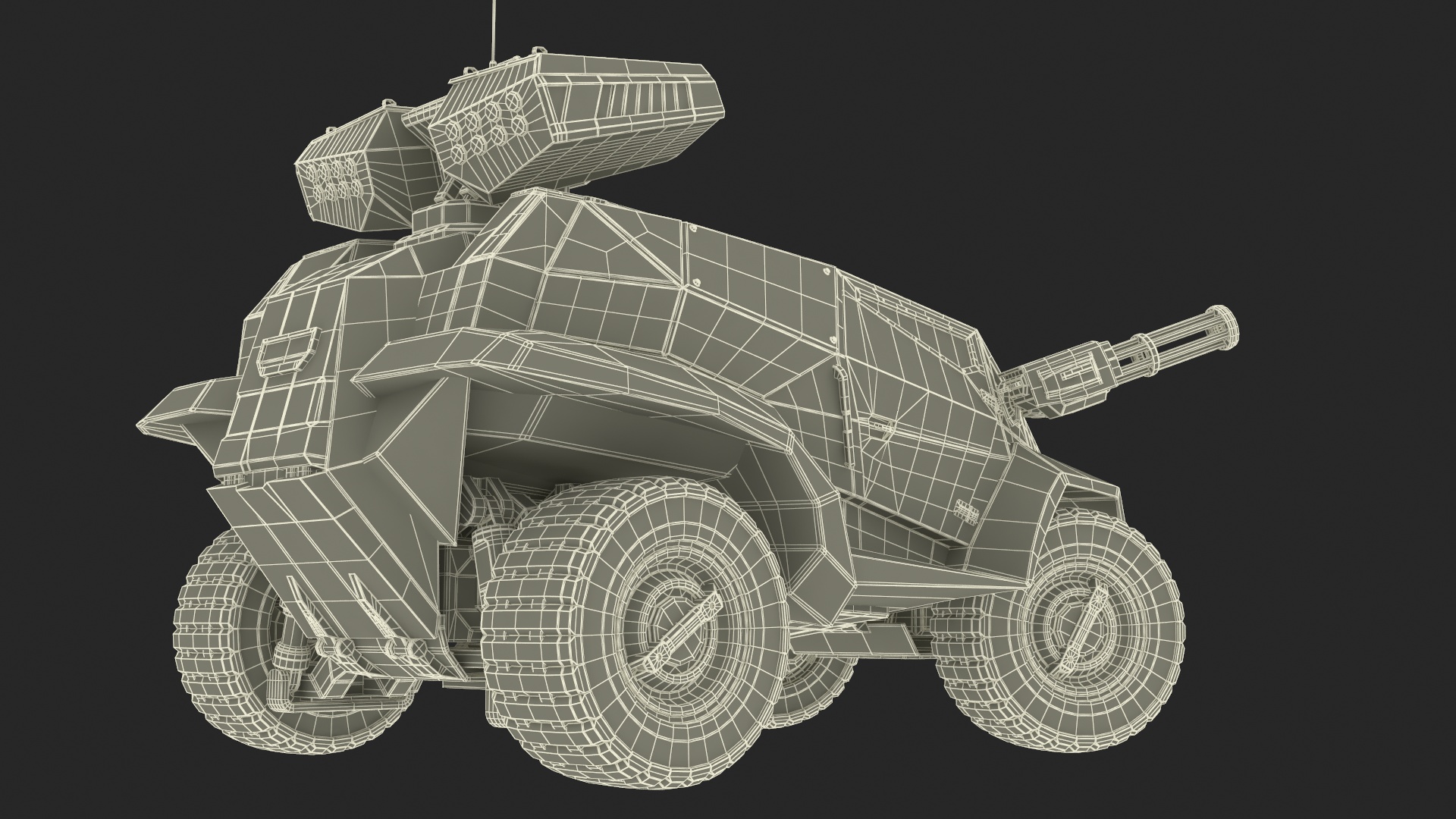 Worn Fantastic Military Vehicle Khaki Rigged 3D model
