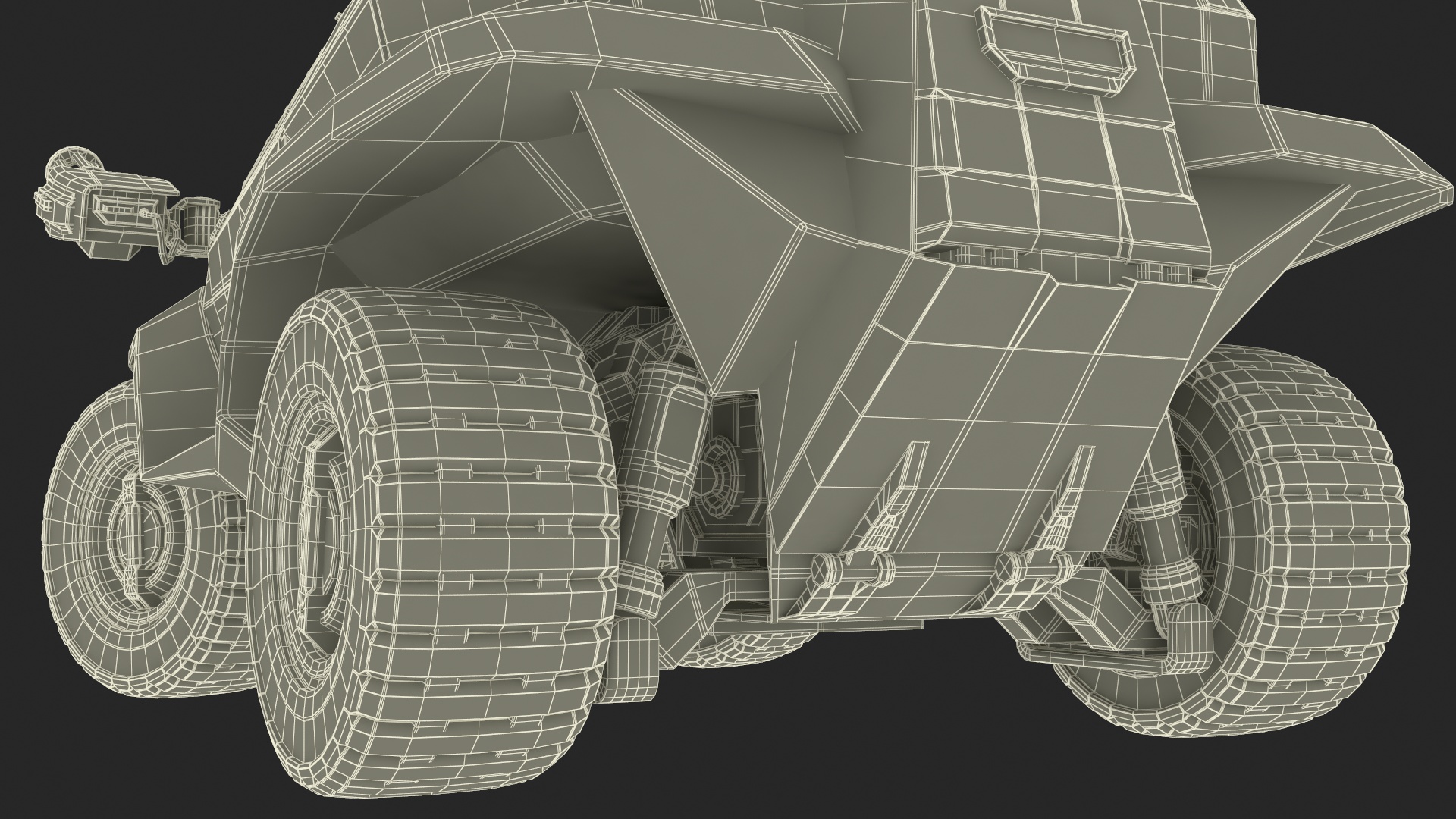 Worn Fantastic Military Vehicle Khaki Rigged 3D model