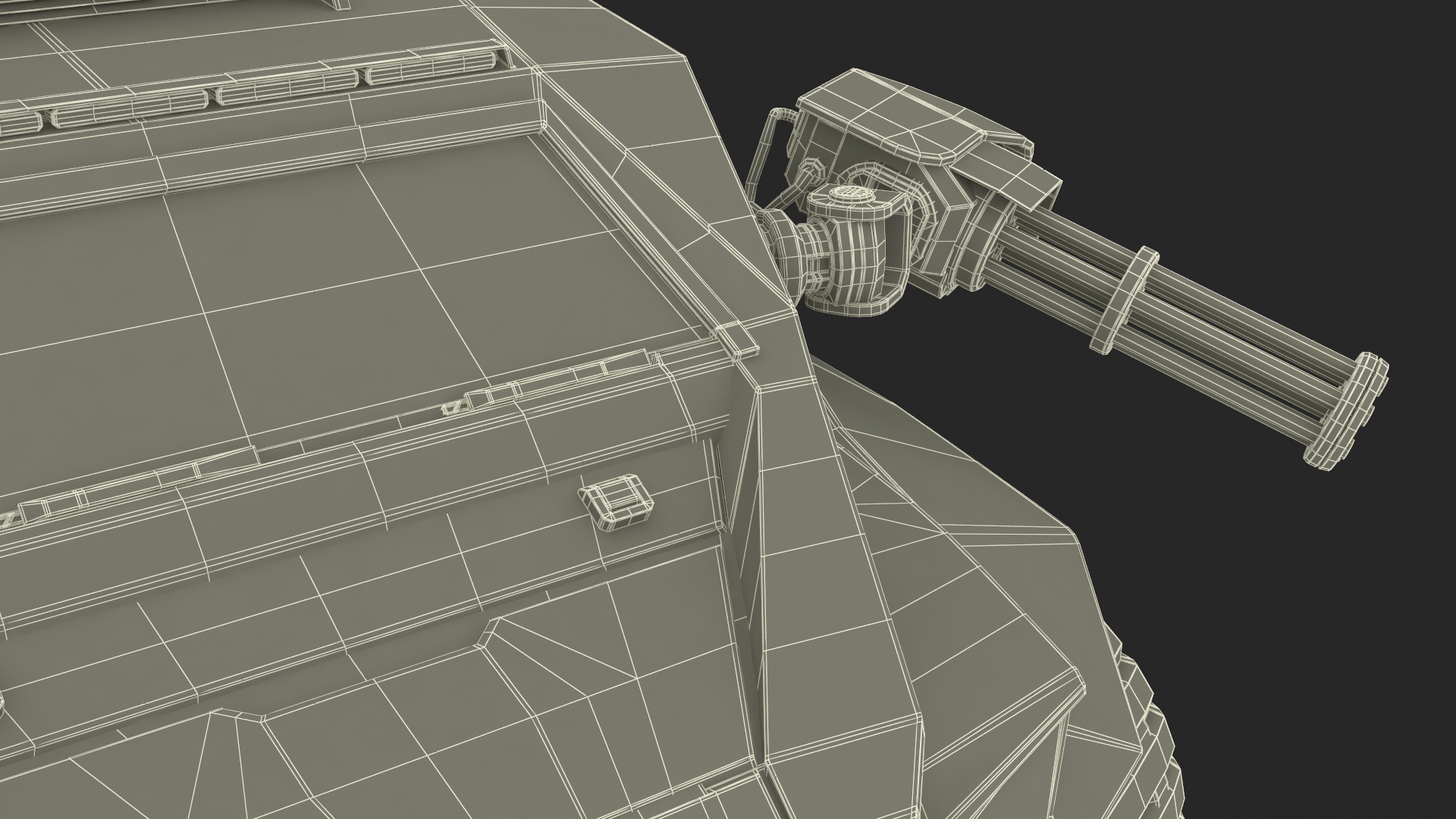 Worn Fantastic Military Vehicle Khaki Rigged 3D model