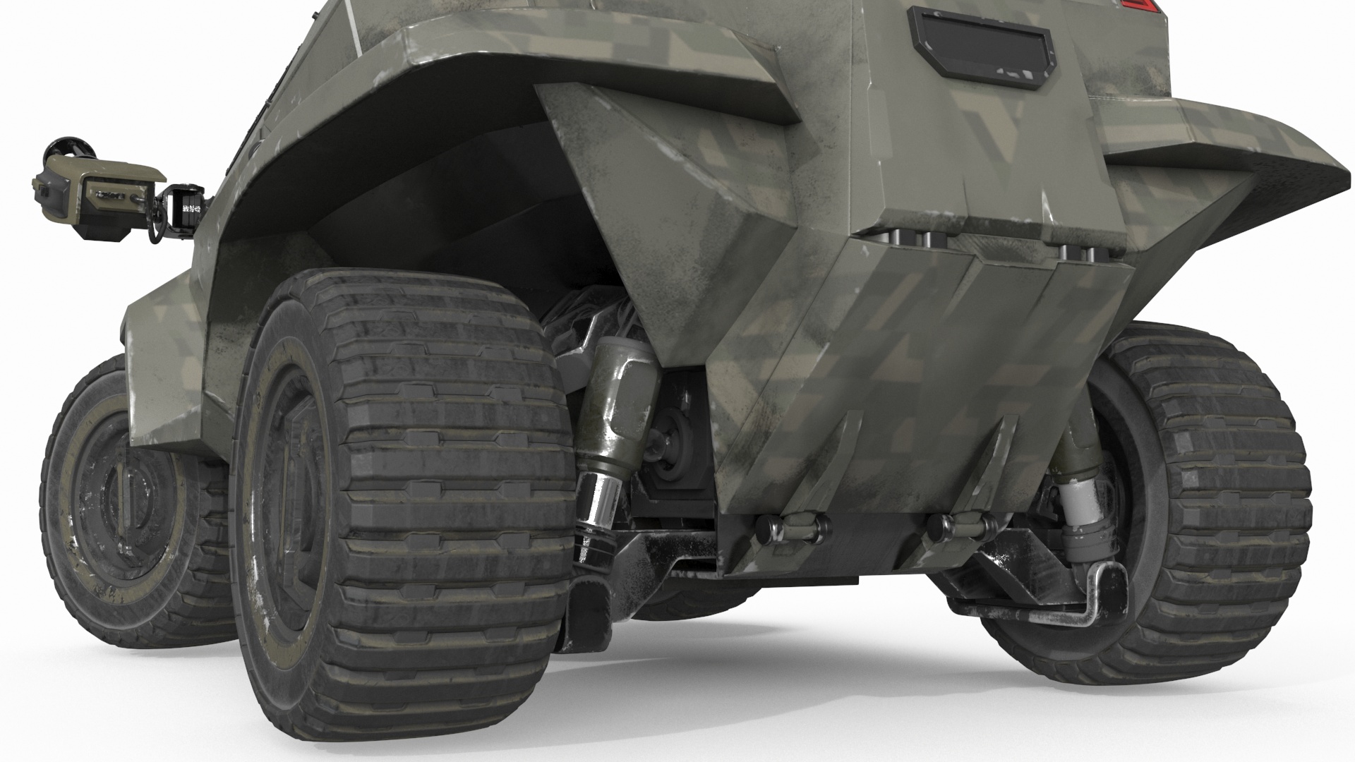 Worn Fantastic Military Vehicle Khaki Rigged 3D model