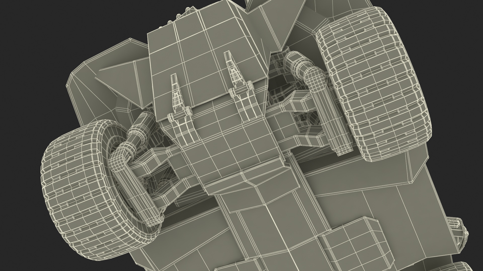 Worn Fantastic Military Vehicle Khaki Rigged 3D model
