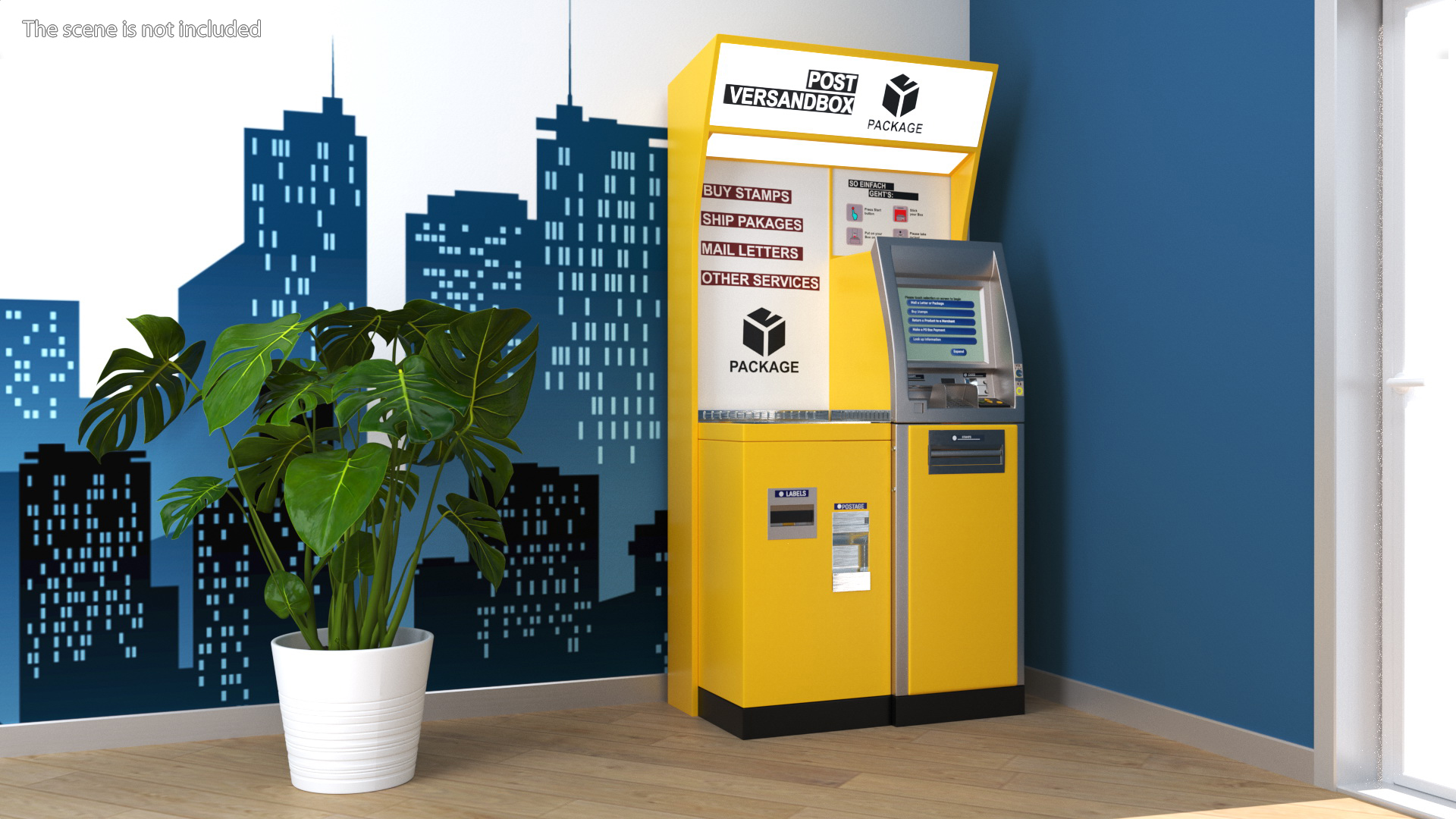3D Post Self Service Kiosk model