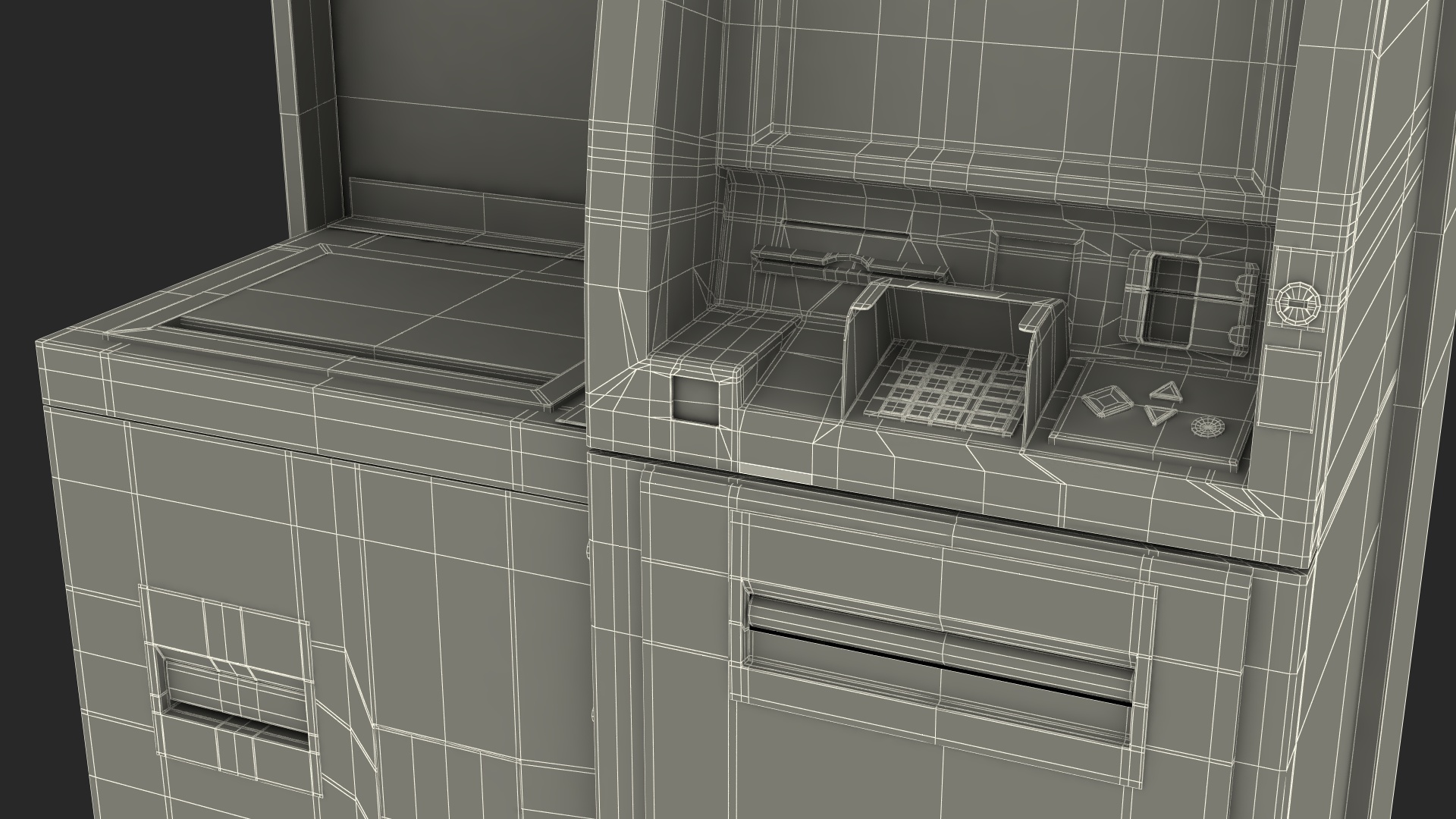 3D Post Self Service Kiosk model