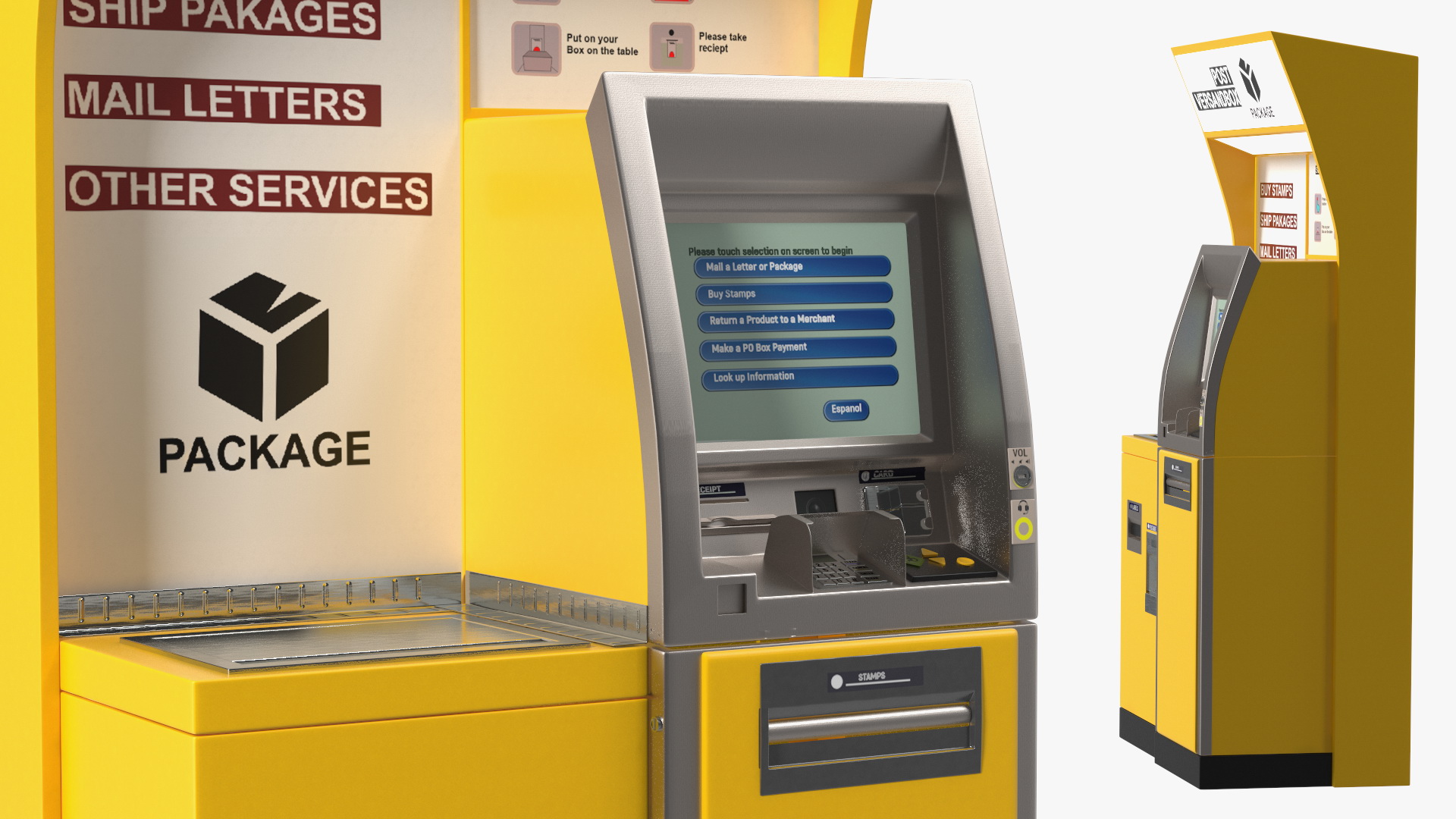 3D Post Self Service Kiosk model
