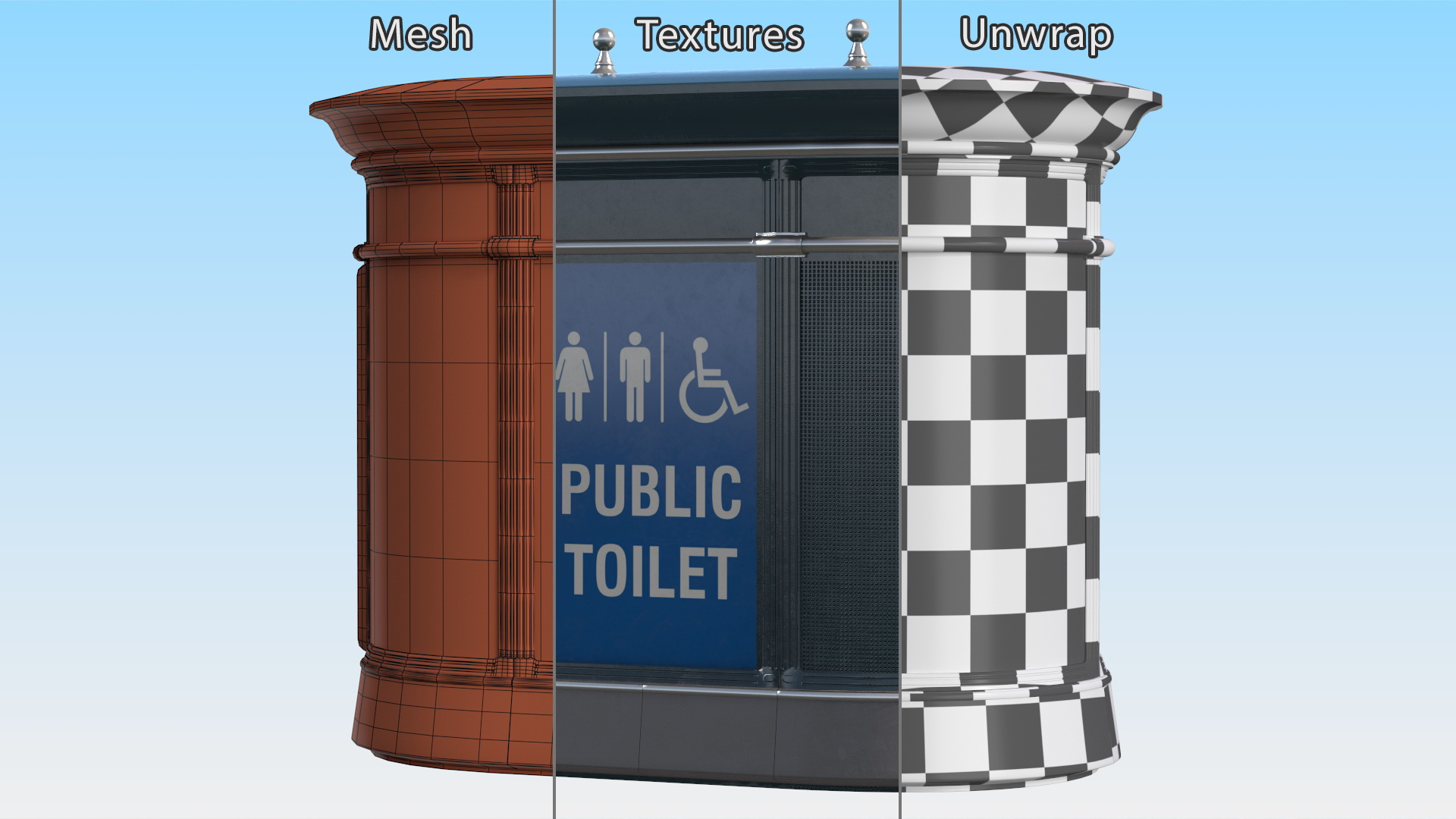 3D Public Toilet model