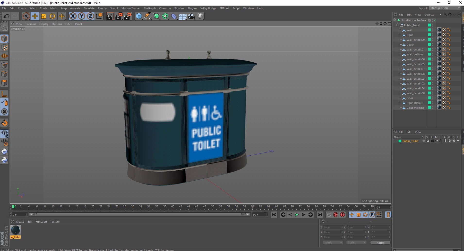 3D Public Toilet model