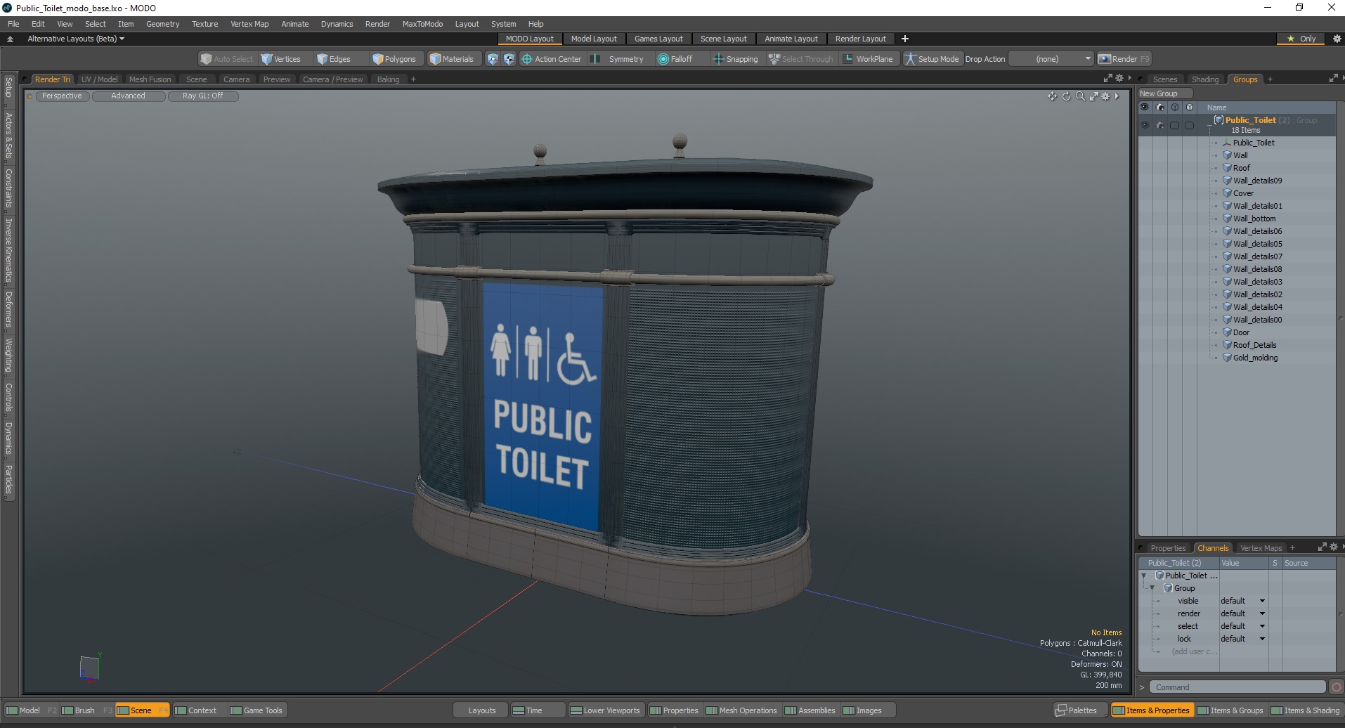 3D Public Toilet model