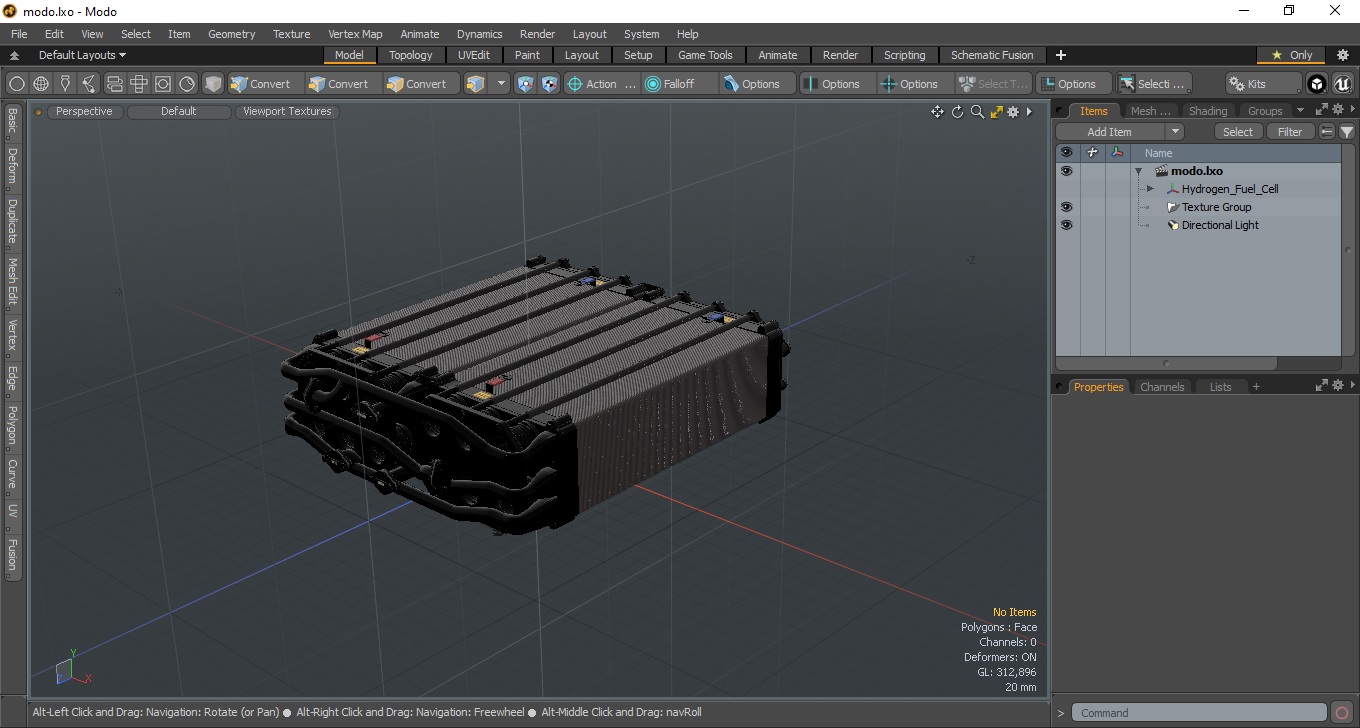 3D Hydrogen Fuel Cell model