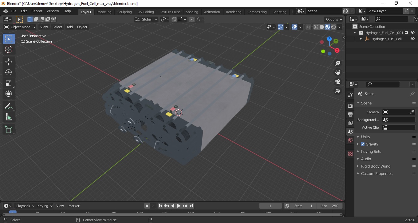 3D Hydrogen Fuel Cell model