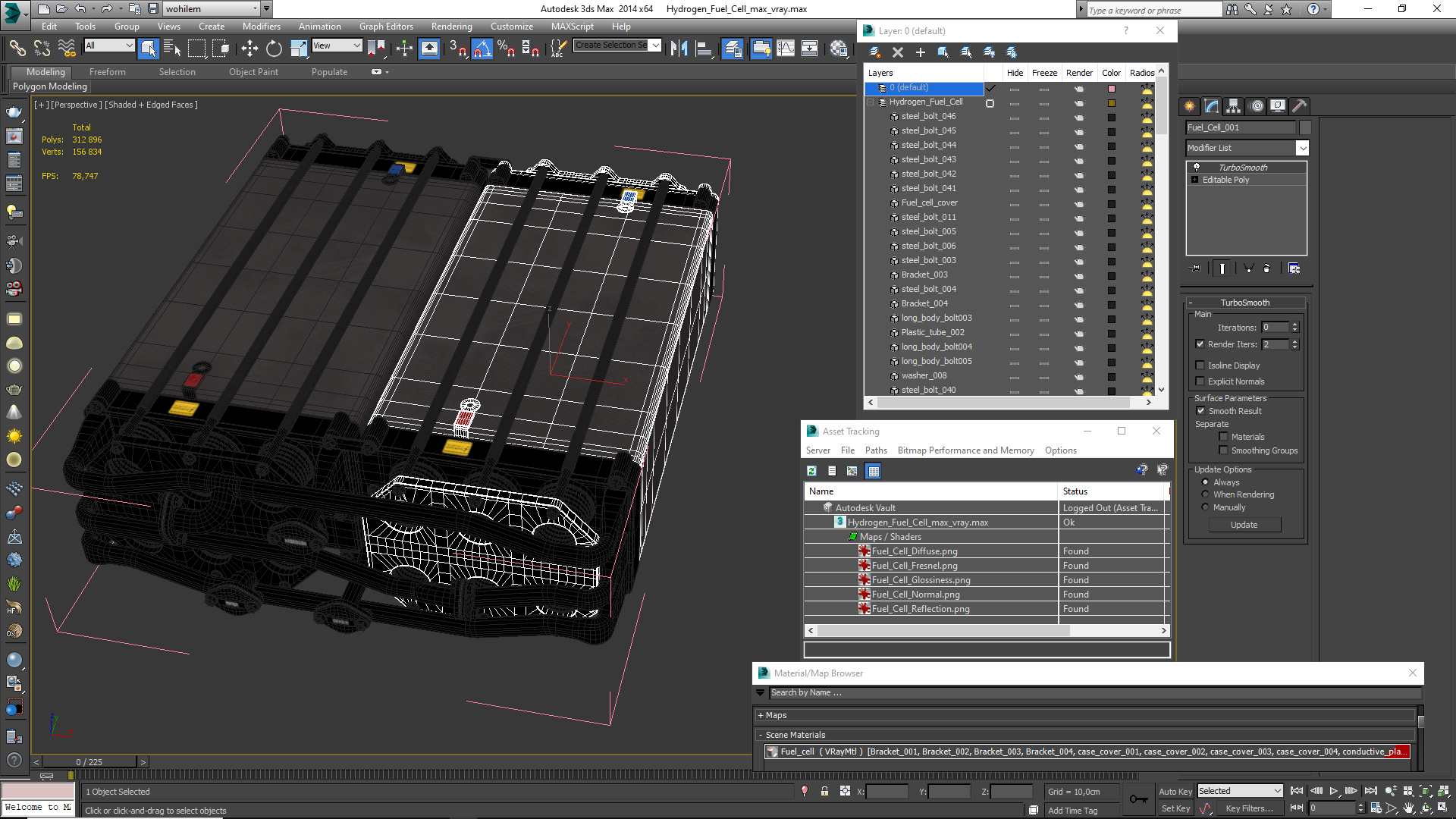 3D Hydrogen Fuel Cell model