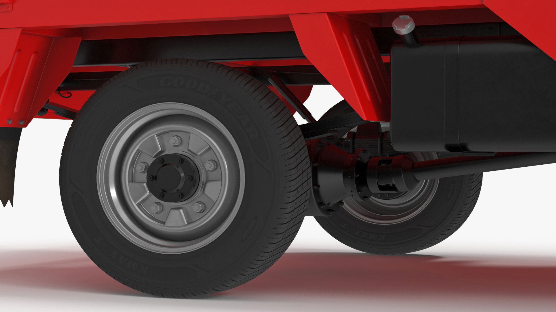 Asian Delivery Trike with Open Body Red 3D model
