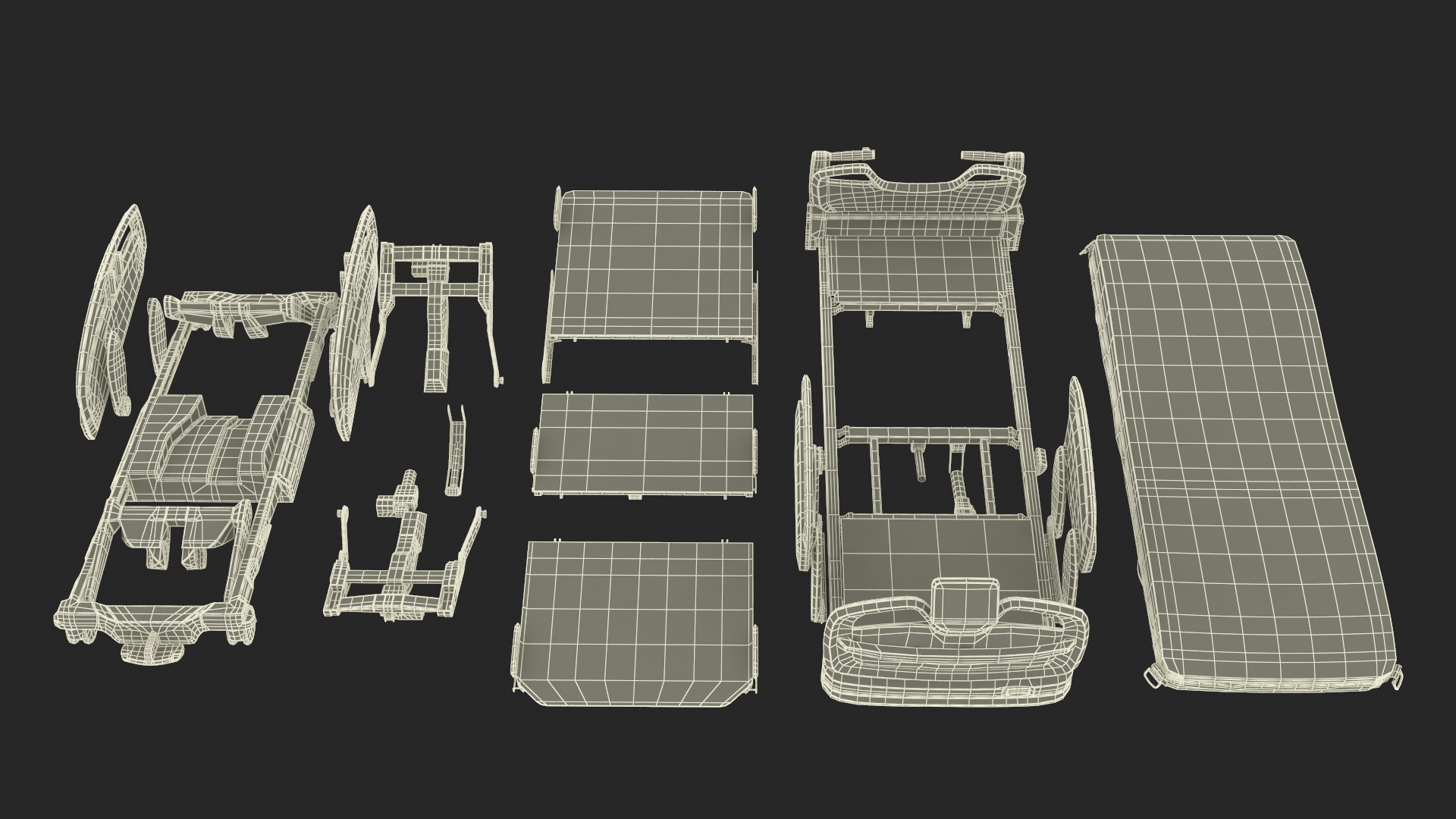 3D Smart Medical Bed Stryker Trendelenburg Position model