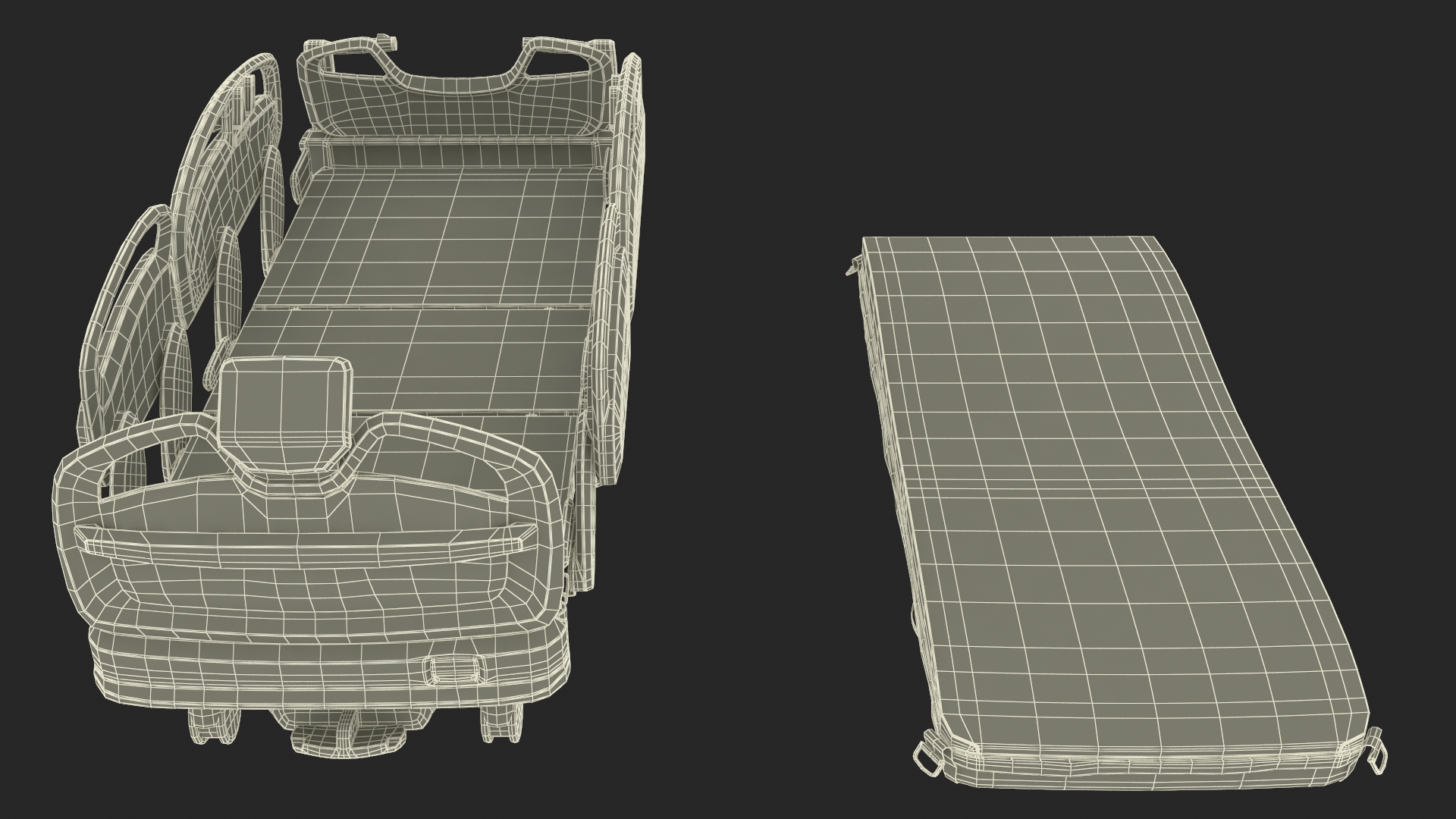 3D Smart Medical Bed Stryker Trendelenburg Position model
