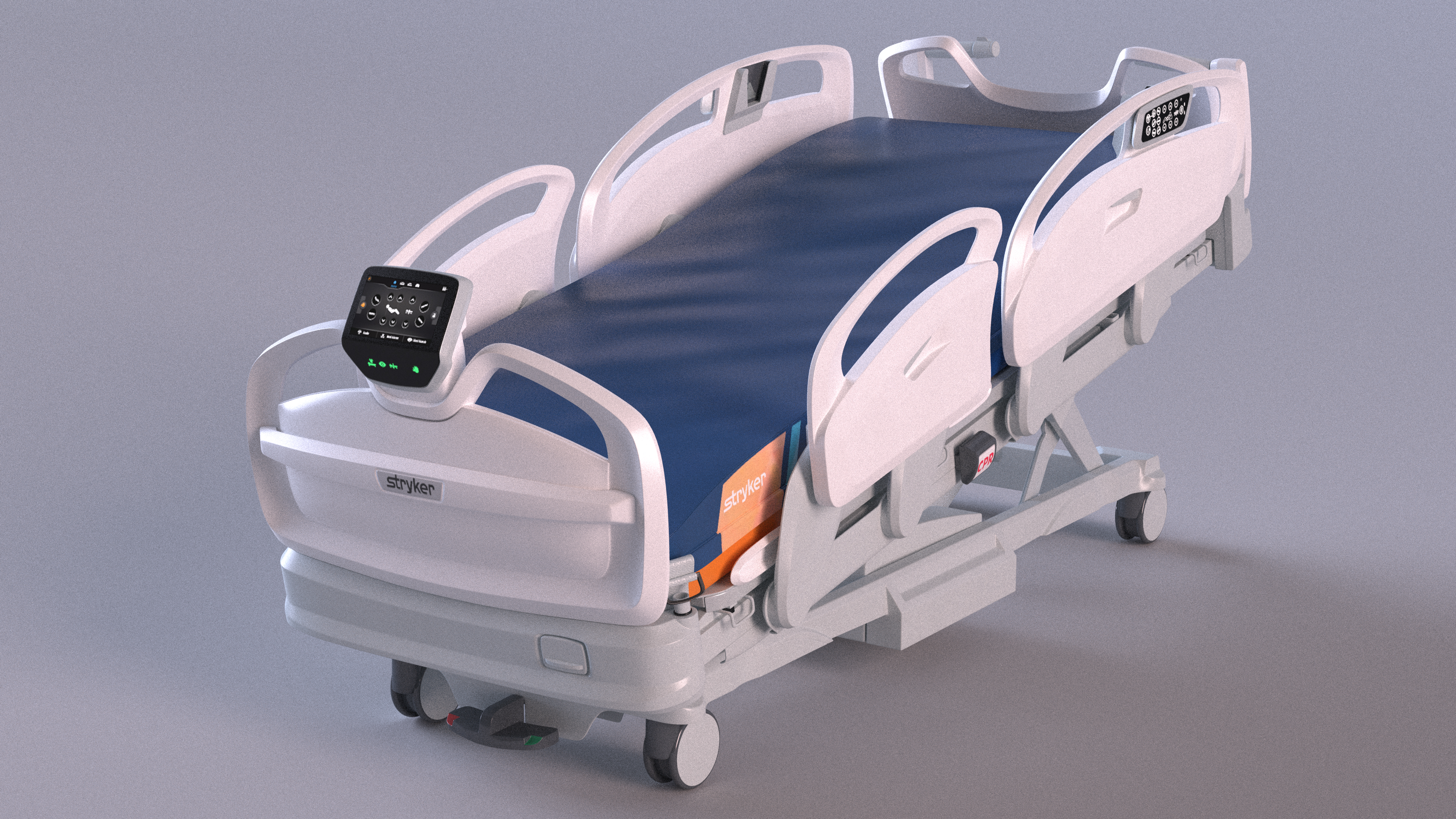 3D Smart Medical Bed Stryker Trendelenburg Position model