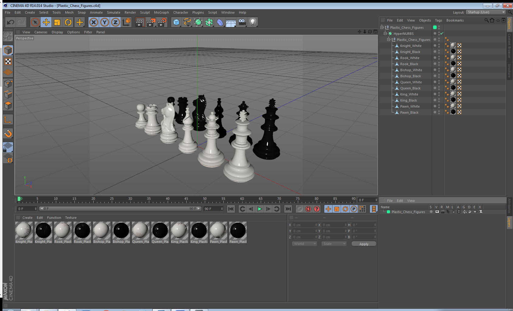 3D Plastic Chess Figures