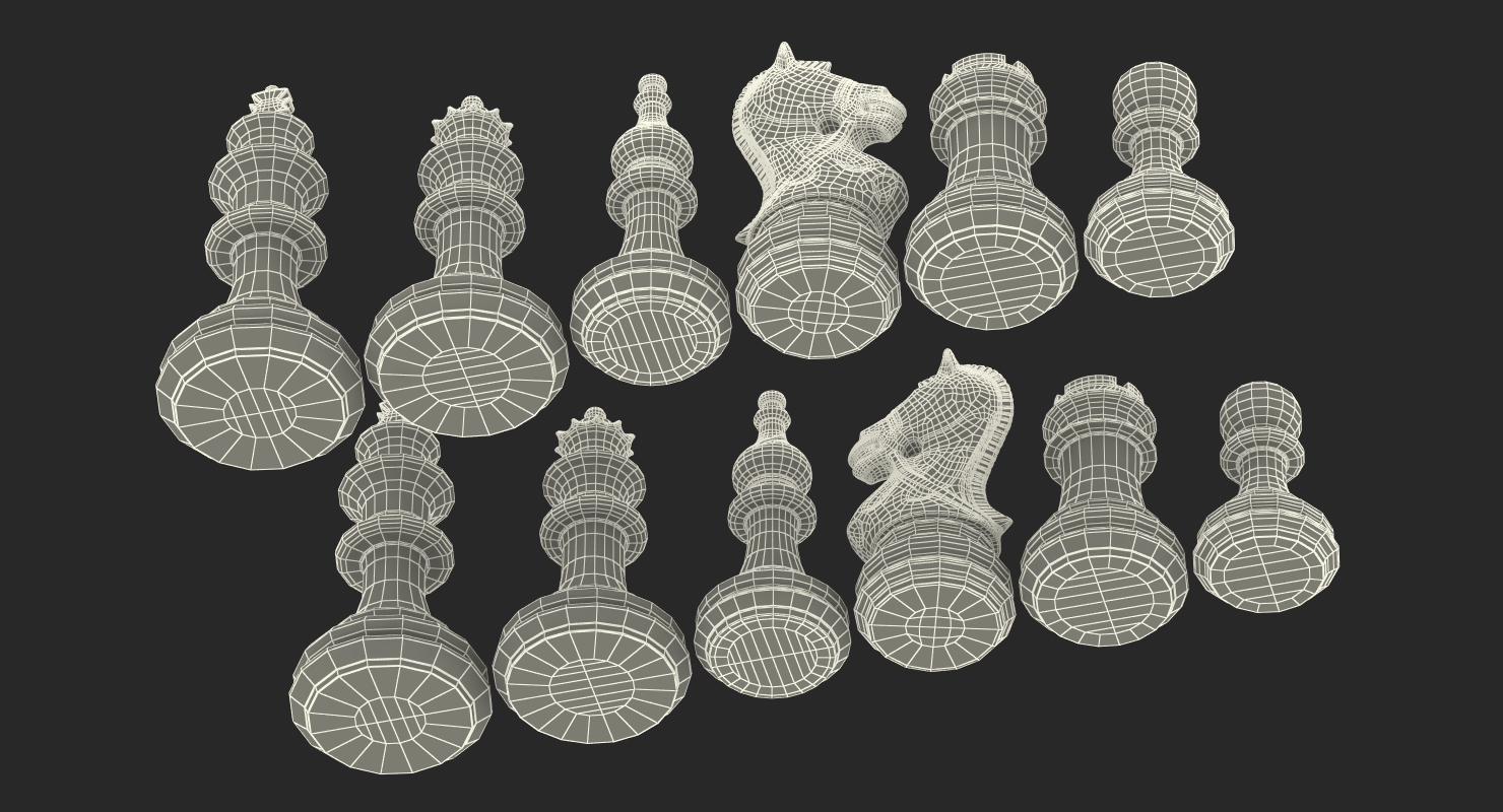3D Plastic Chess Figures