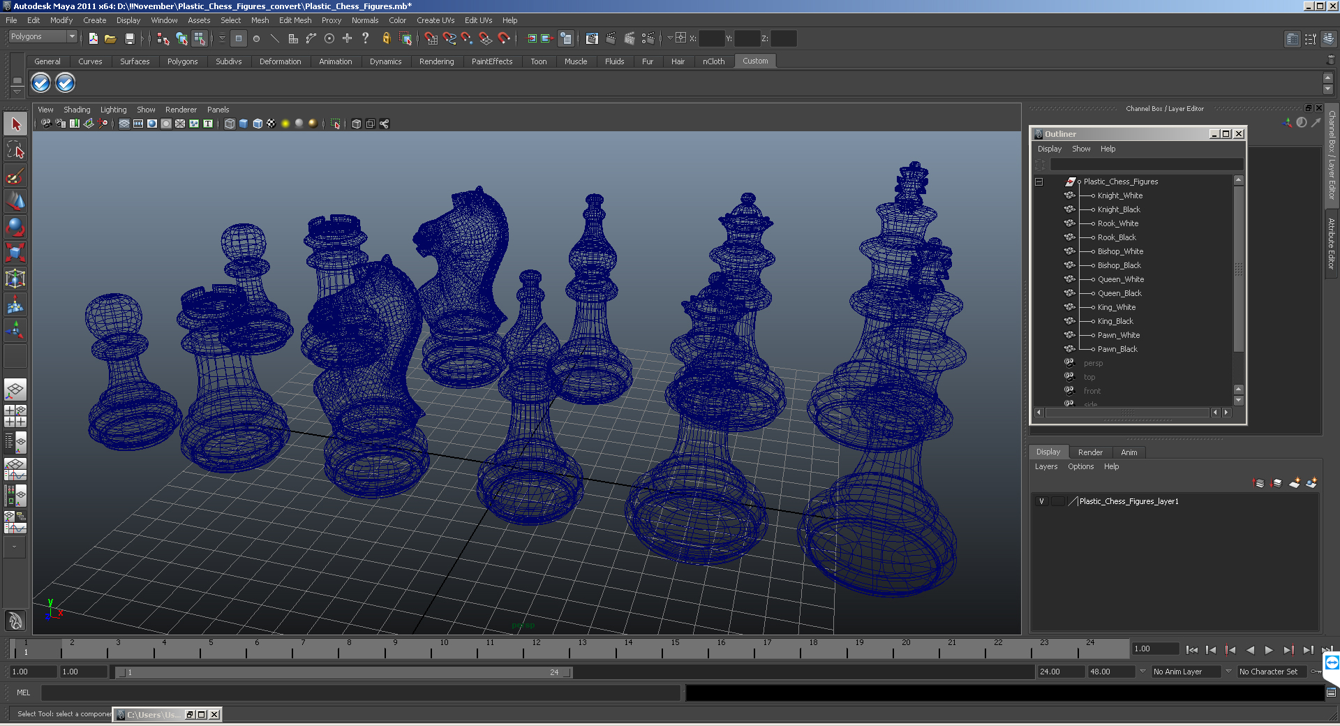 3D Plastic Chess Figures